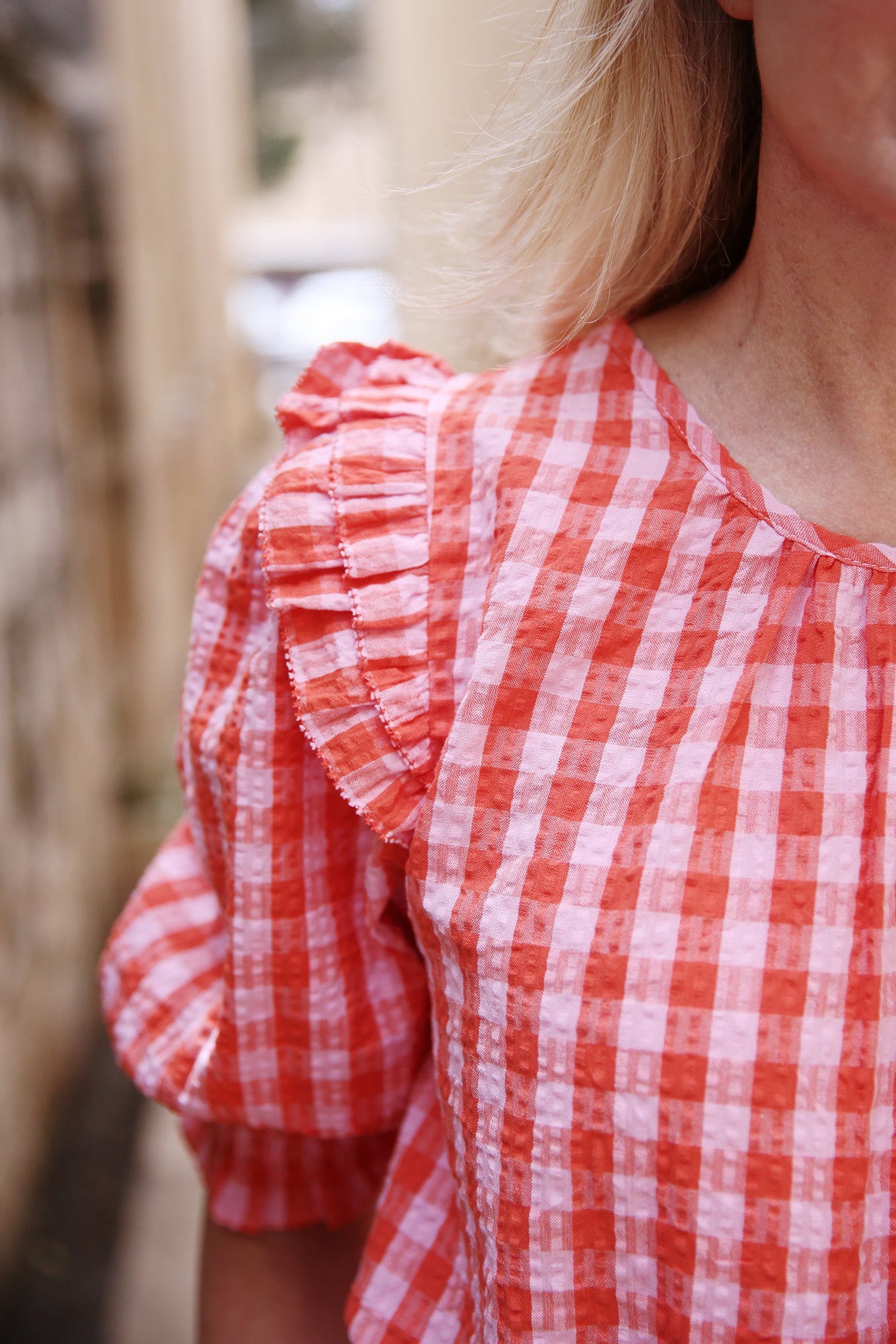 Penelope Top Kensington Gingham Pink
