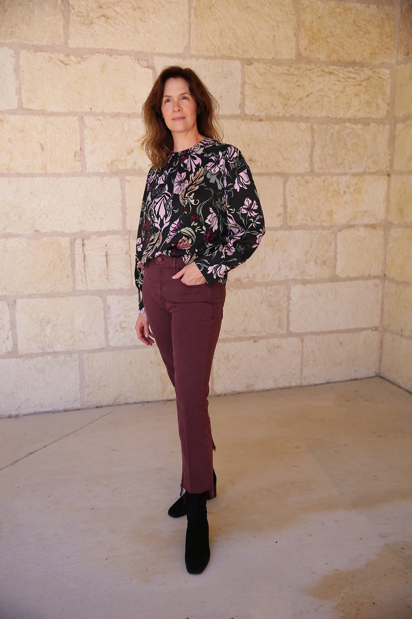 Purple Reign Fine Slip Blouse With Silk Black