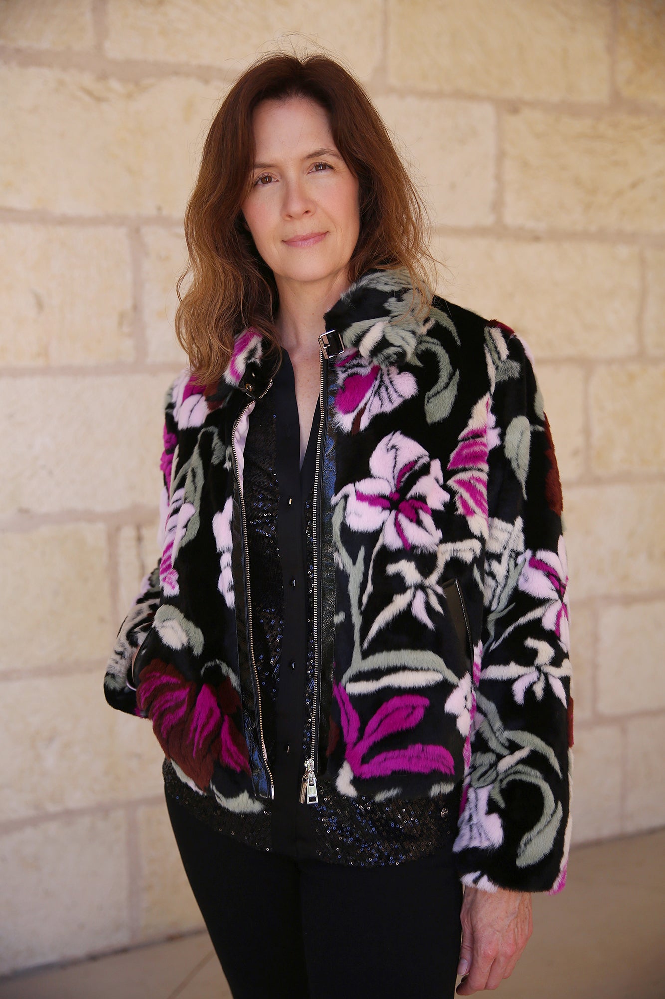 Purple Reign Fun Fur Outdoor Jacket Black