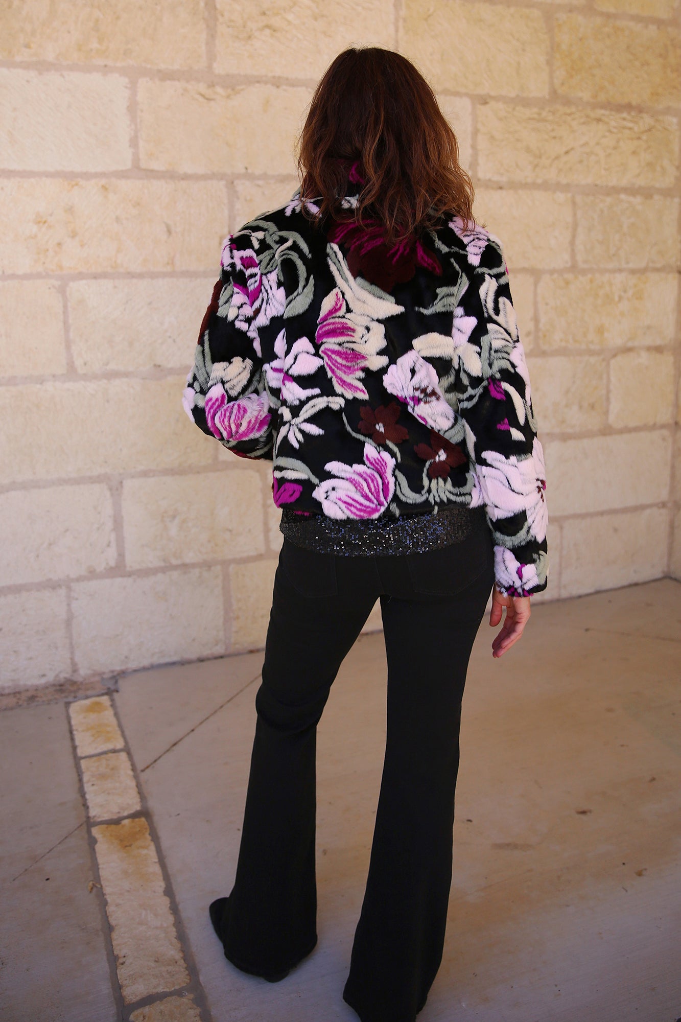 Purple Reign Fun Fur Outdoor Jacket Black