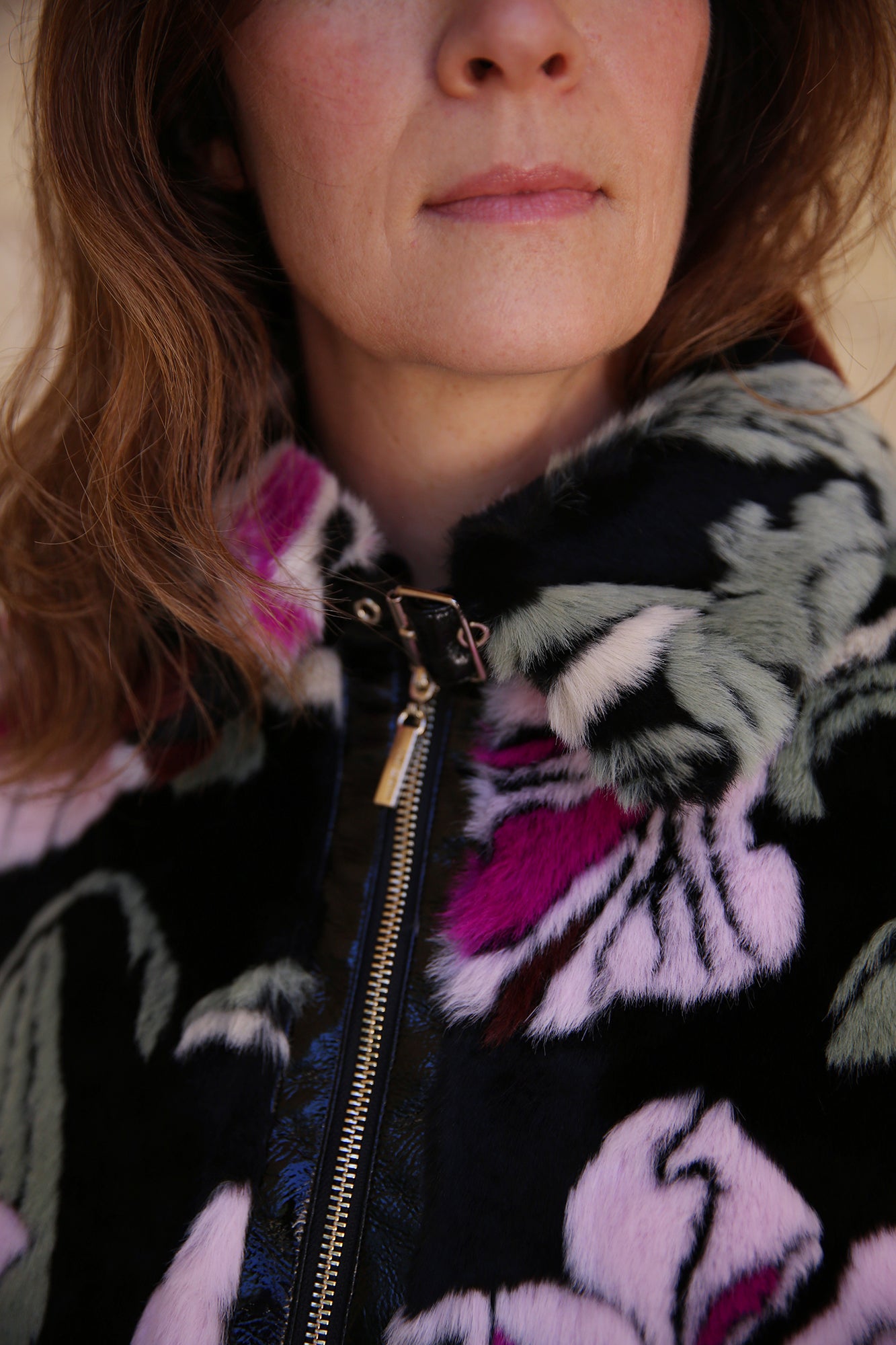 Purple Reign Fun Fur Outdoor Jacket Black