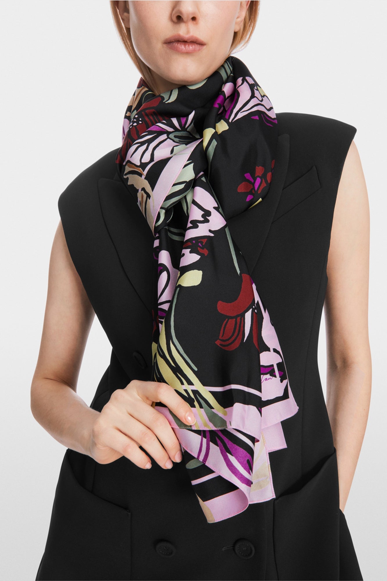 Purple Reign Silk Scarf in Flower Print