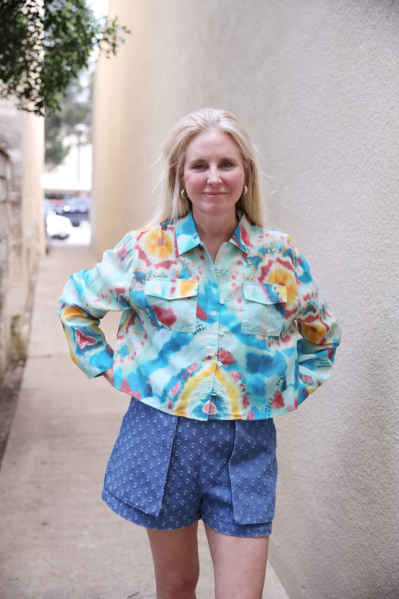 Rachael Sari Top Tie Dye Print