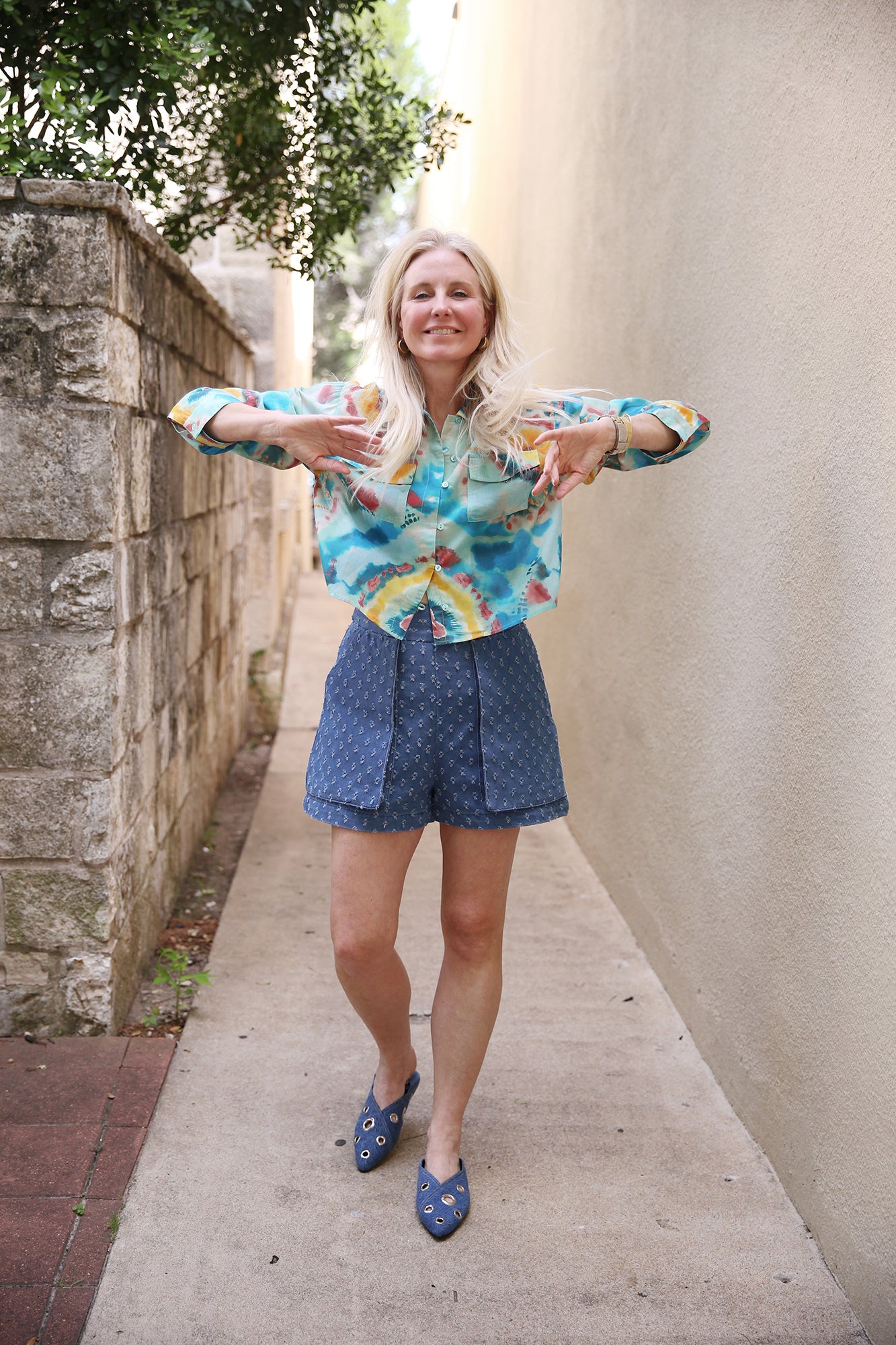Rachael Sari Top Tie Dye Print