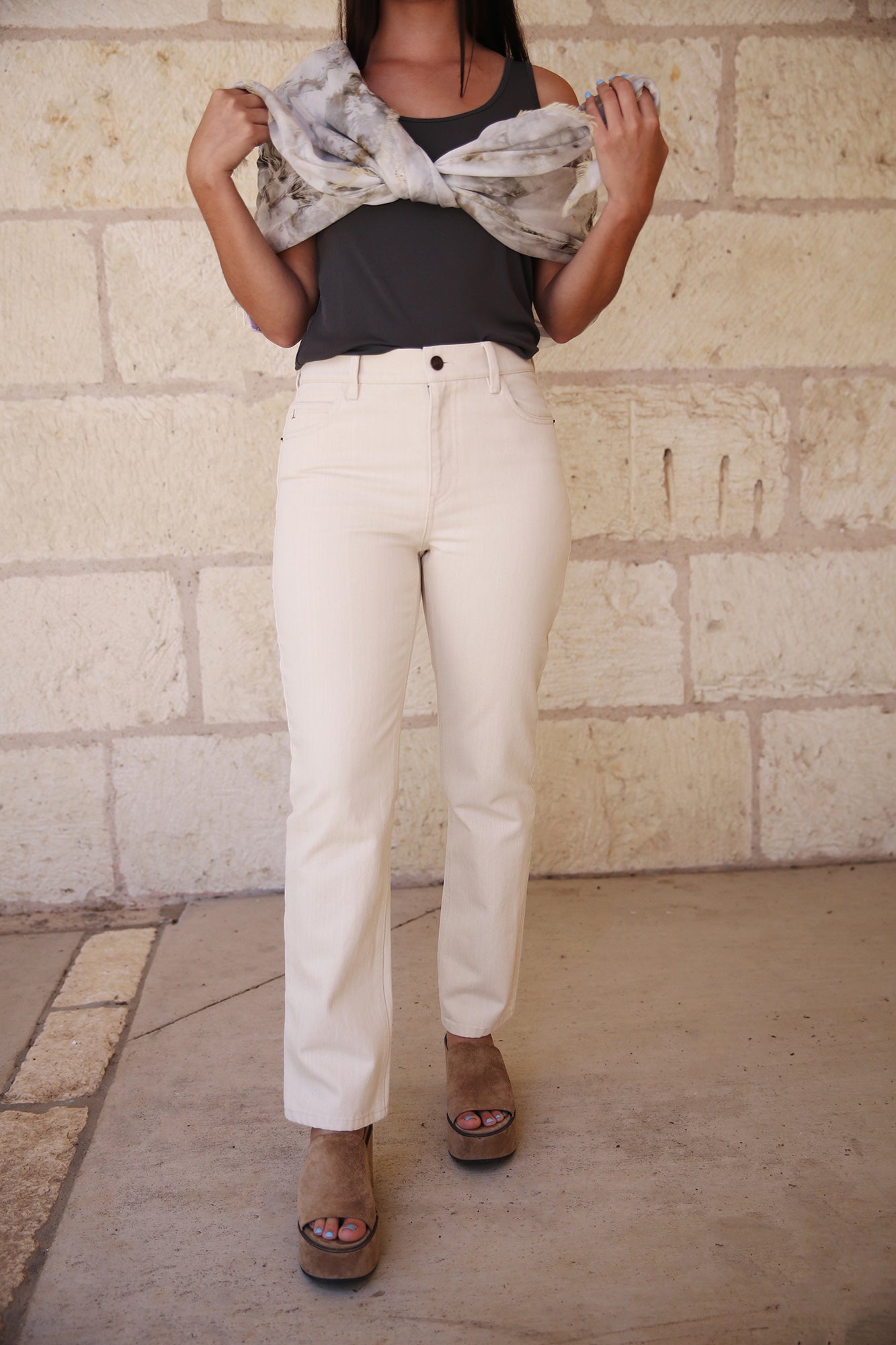 Reeve High Rise Straight Ankle Denim