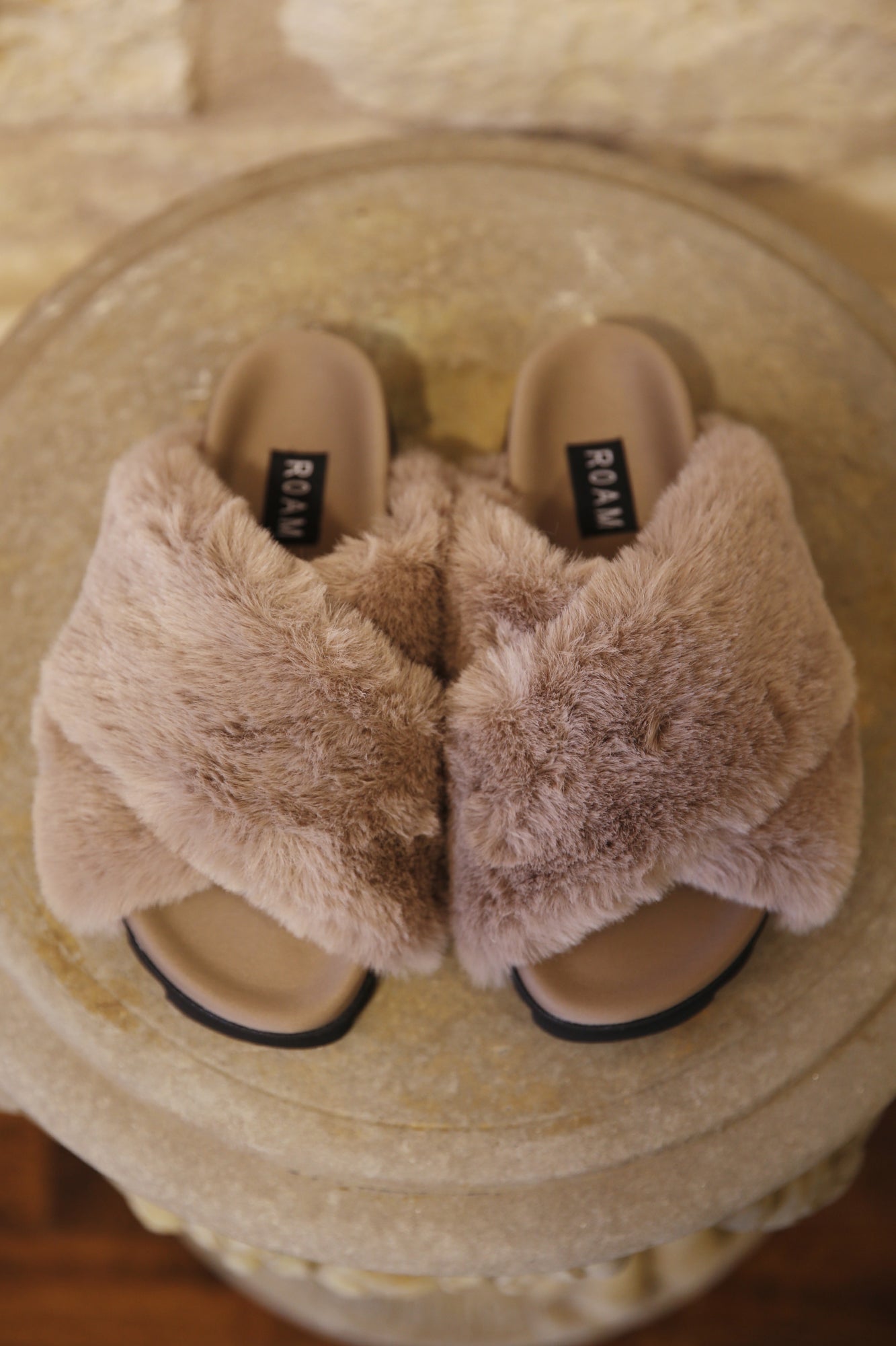 Roam Cloud Slippers Nude Tonal Faux Fur