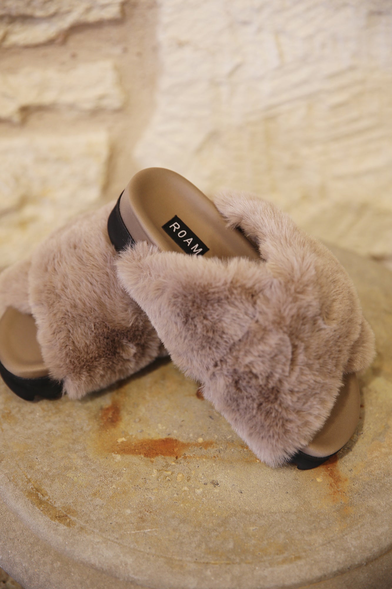 Roam Cloud Slippers Nude Tonal Faux Fur