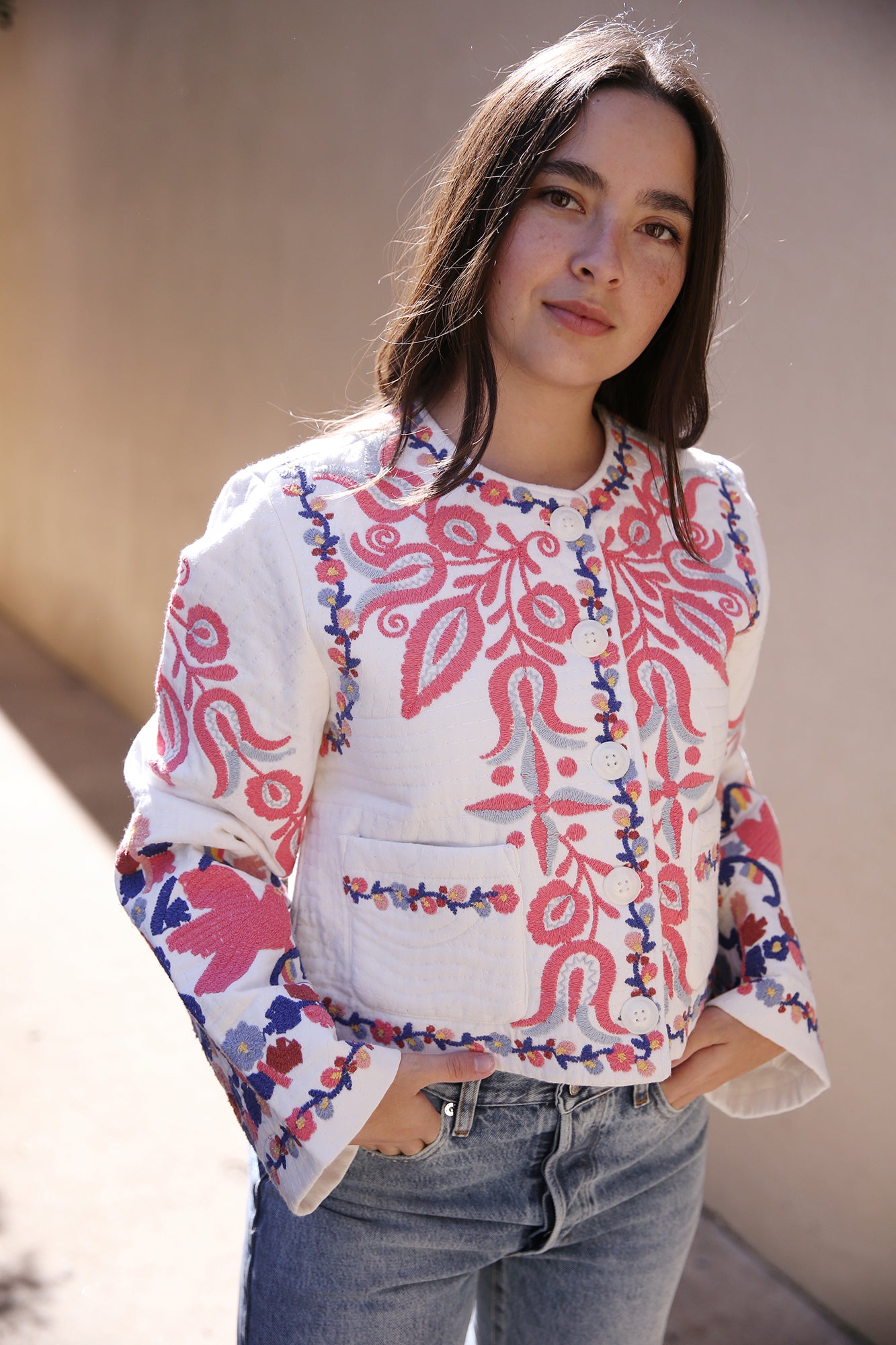 Eevi Embroidered Twill Jacket
