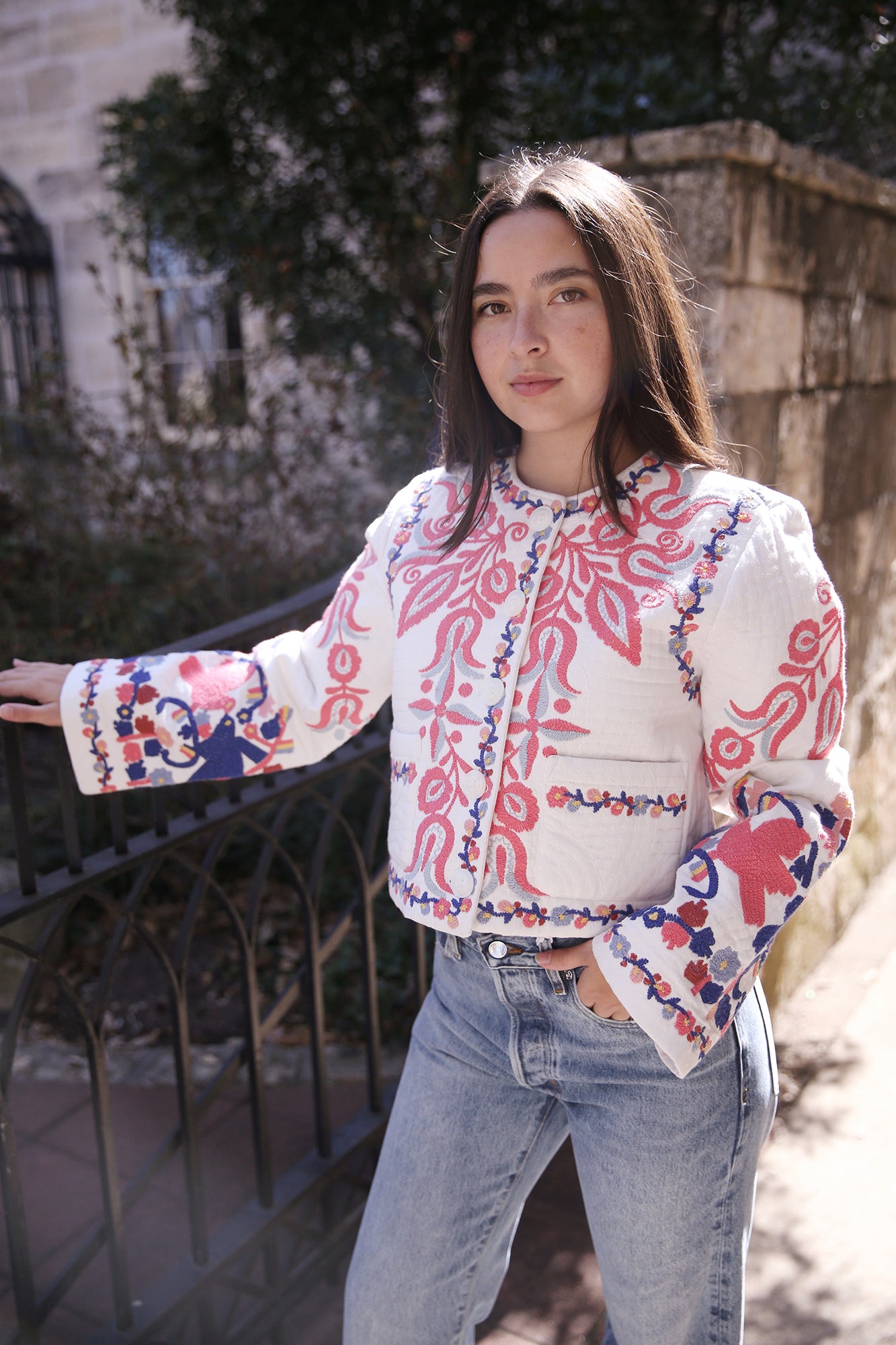 Eevi Embroidered Twill Jacket