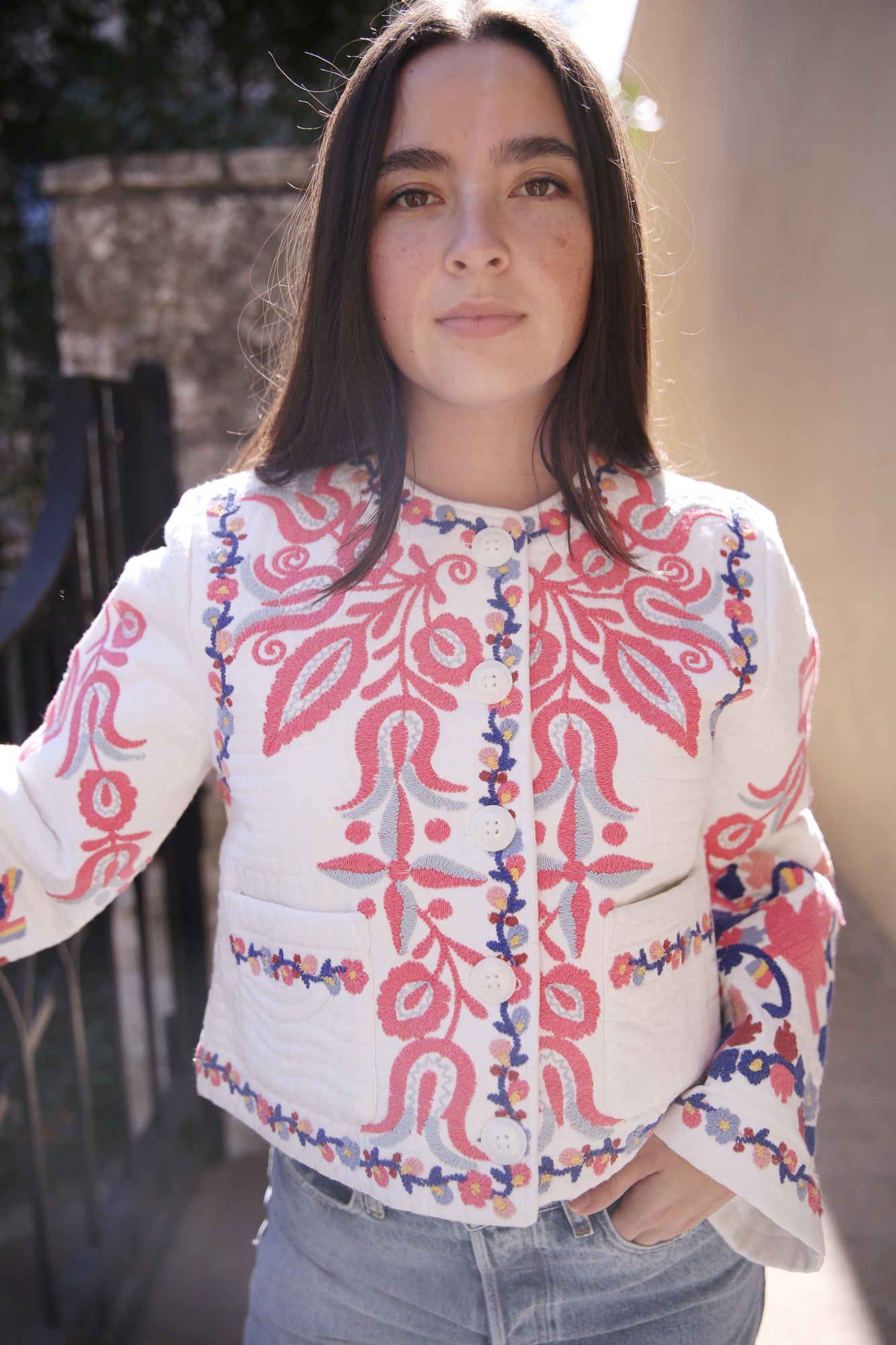 Eevi Embroidered Twill Jacket