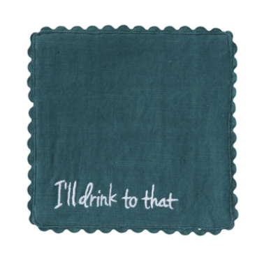 Set of 4 - Holiday Spirit Cocktail Napkin "I'll Drink to That"