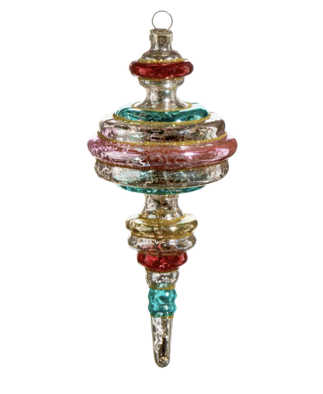7" Multicolor Vintage Finial Ornament