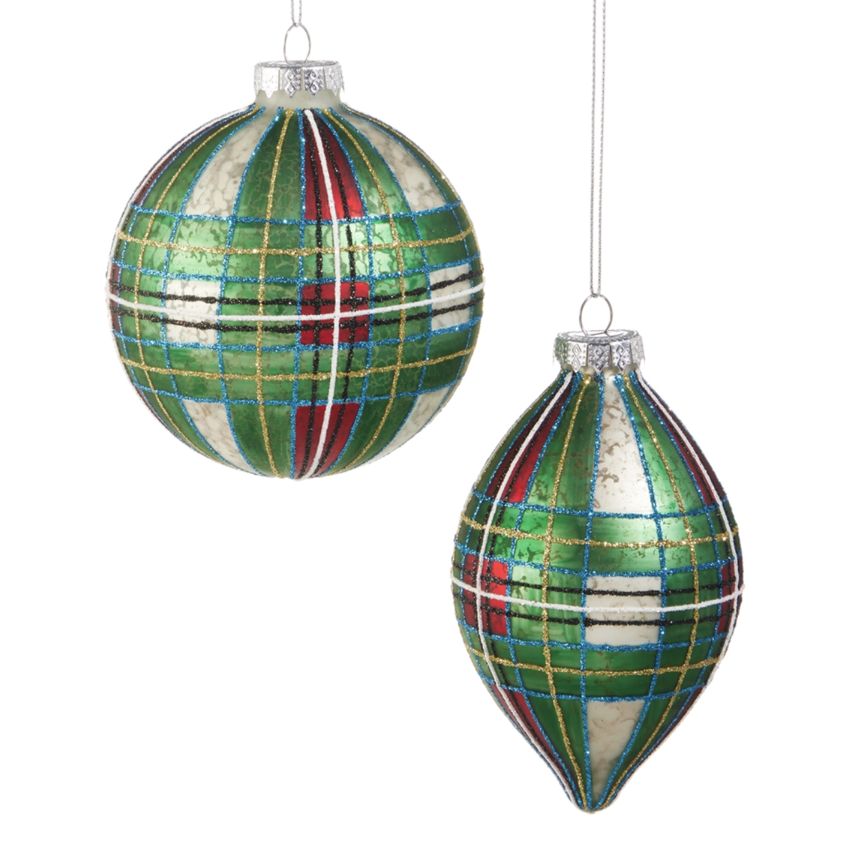 Green Tartan Plaid Ornament