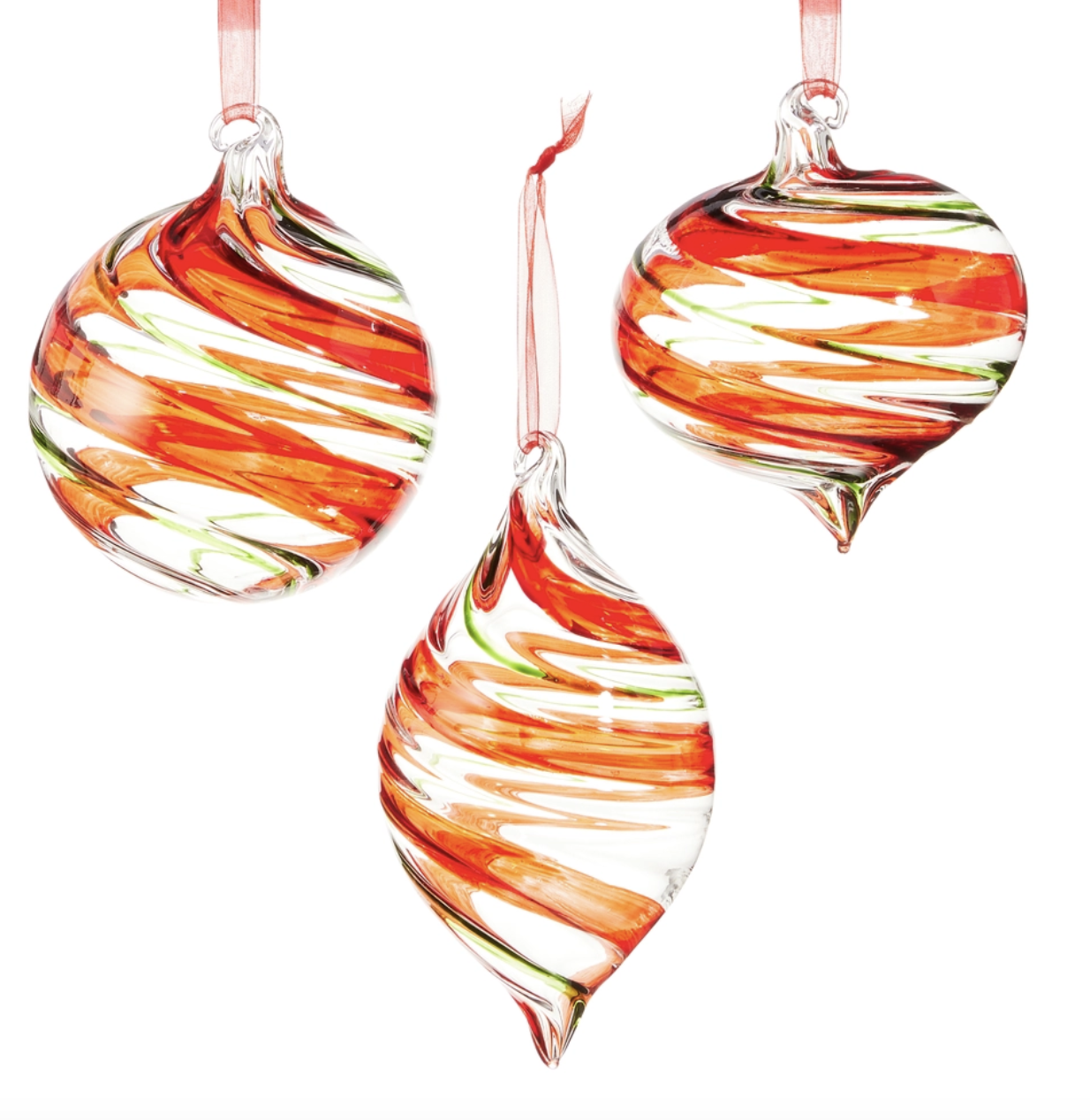 Tricolor Spiral Ornaments