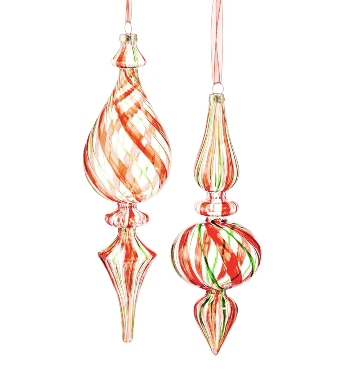 Tricolor Spiral Finial Ornaments