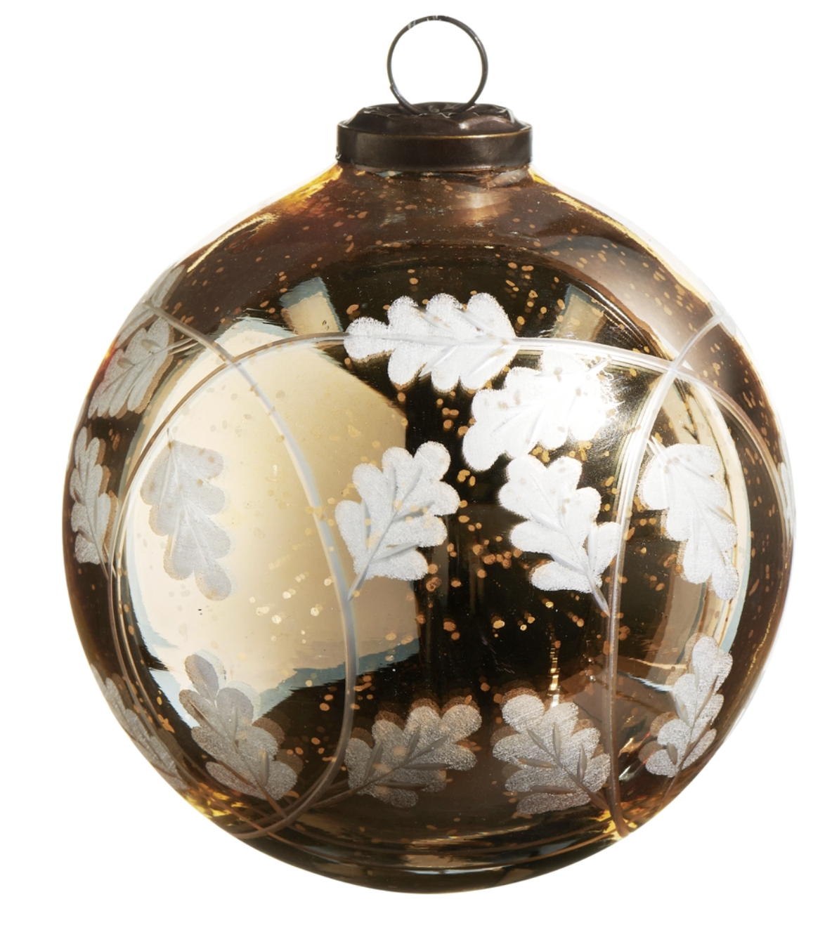 5" Bronze Oak Leaf Mercury Glass Ornament