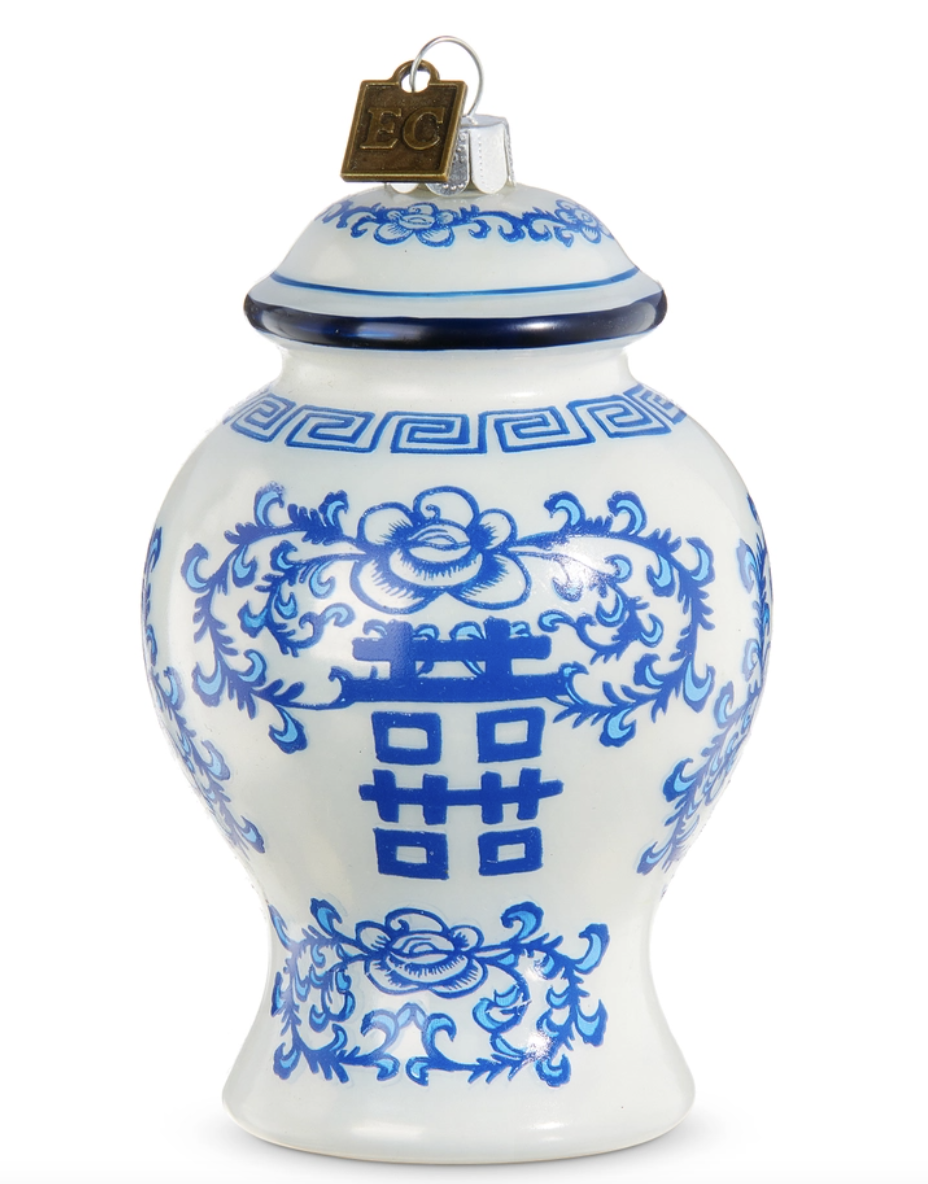 4" Blue Ginger Jar Ornament