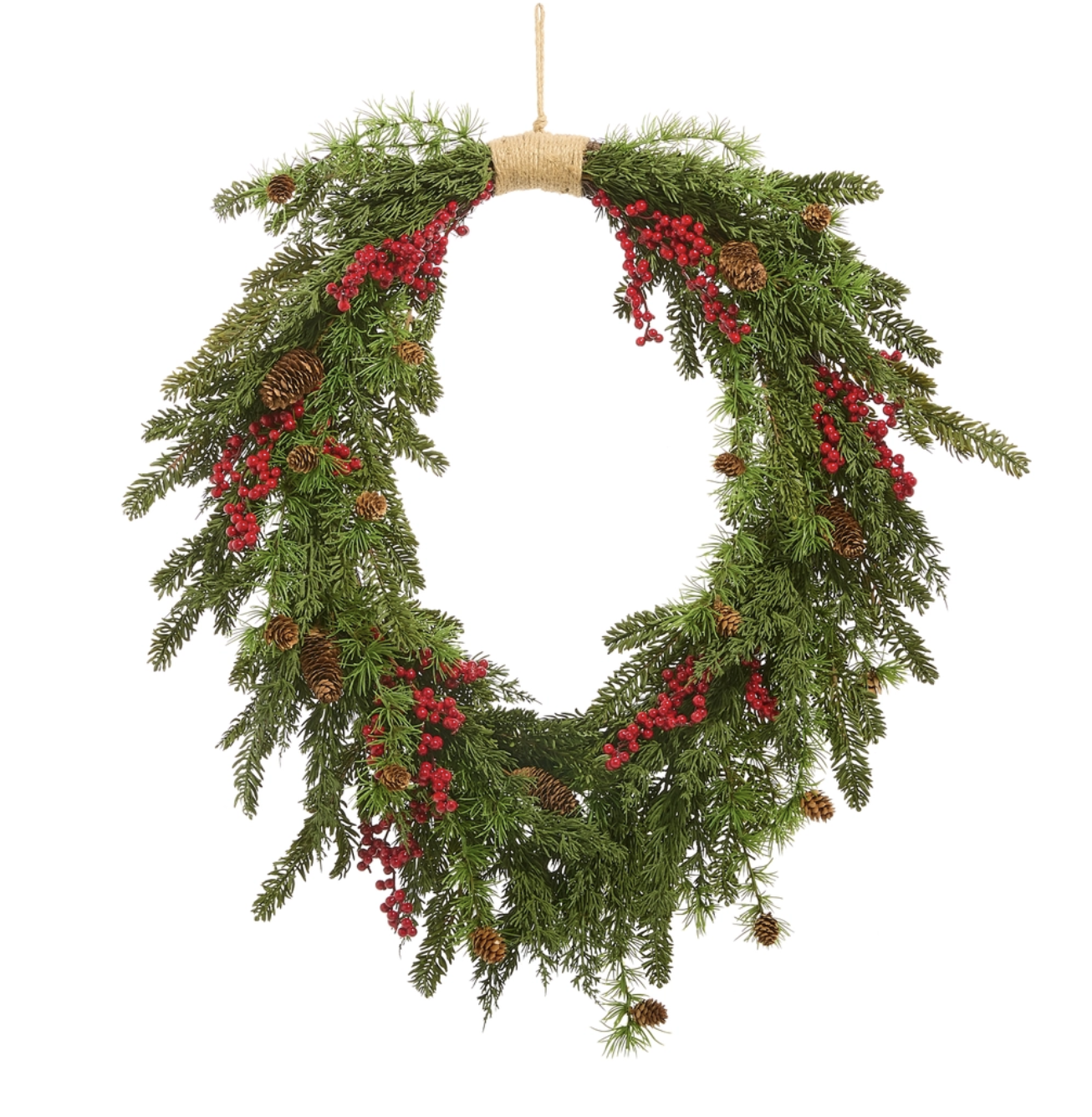 34" Cedar and Berry Wreath