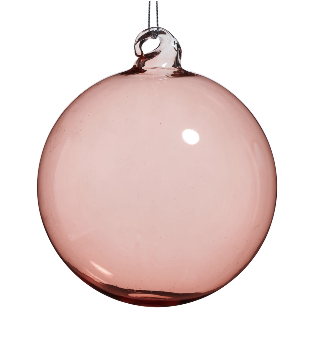 4" Rose Blown Glass Ball Ornament