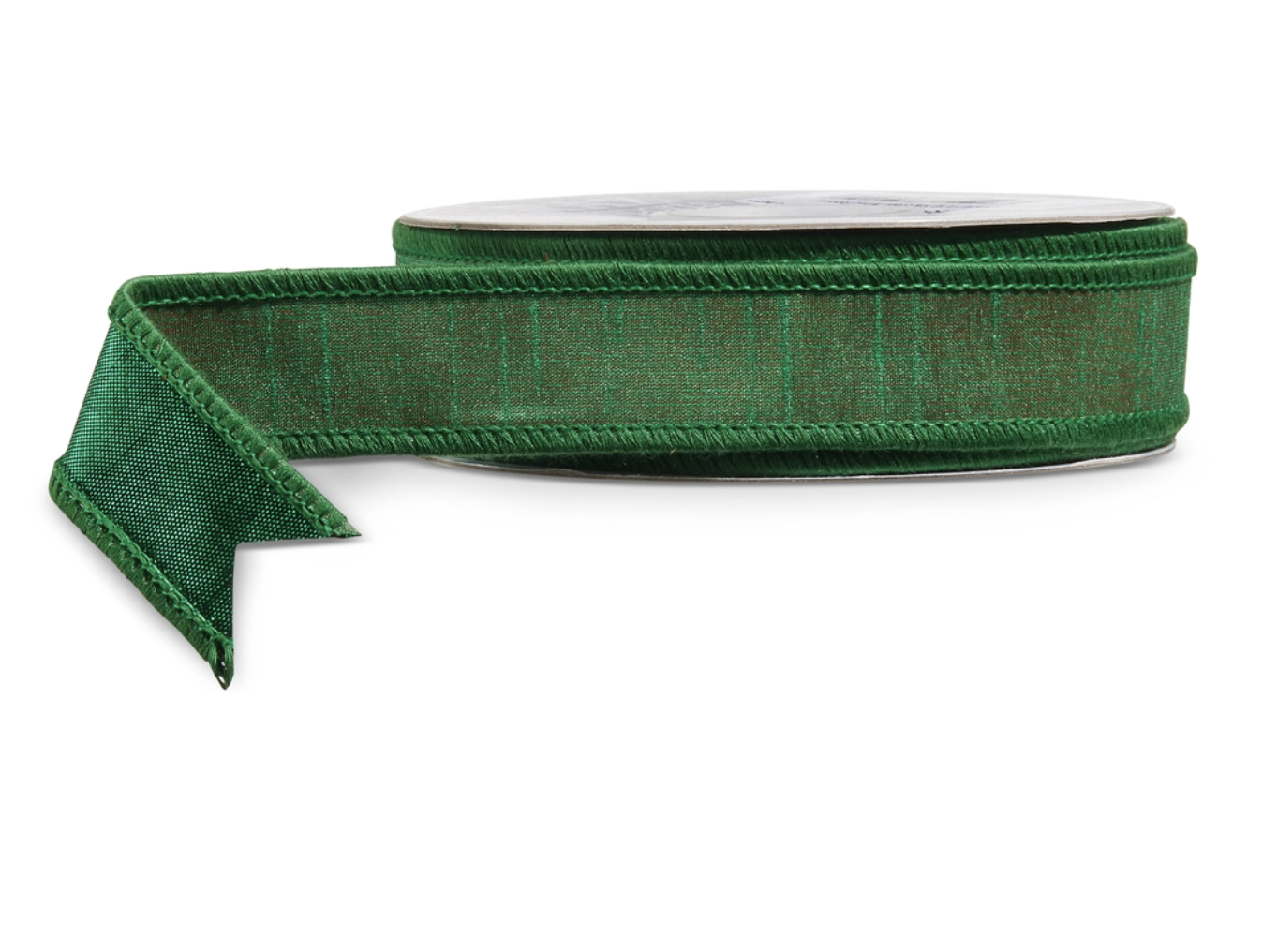 1" X 10 Yds Green Dark Wired Ribbon