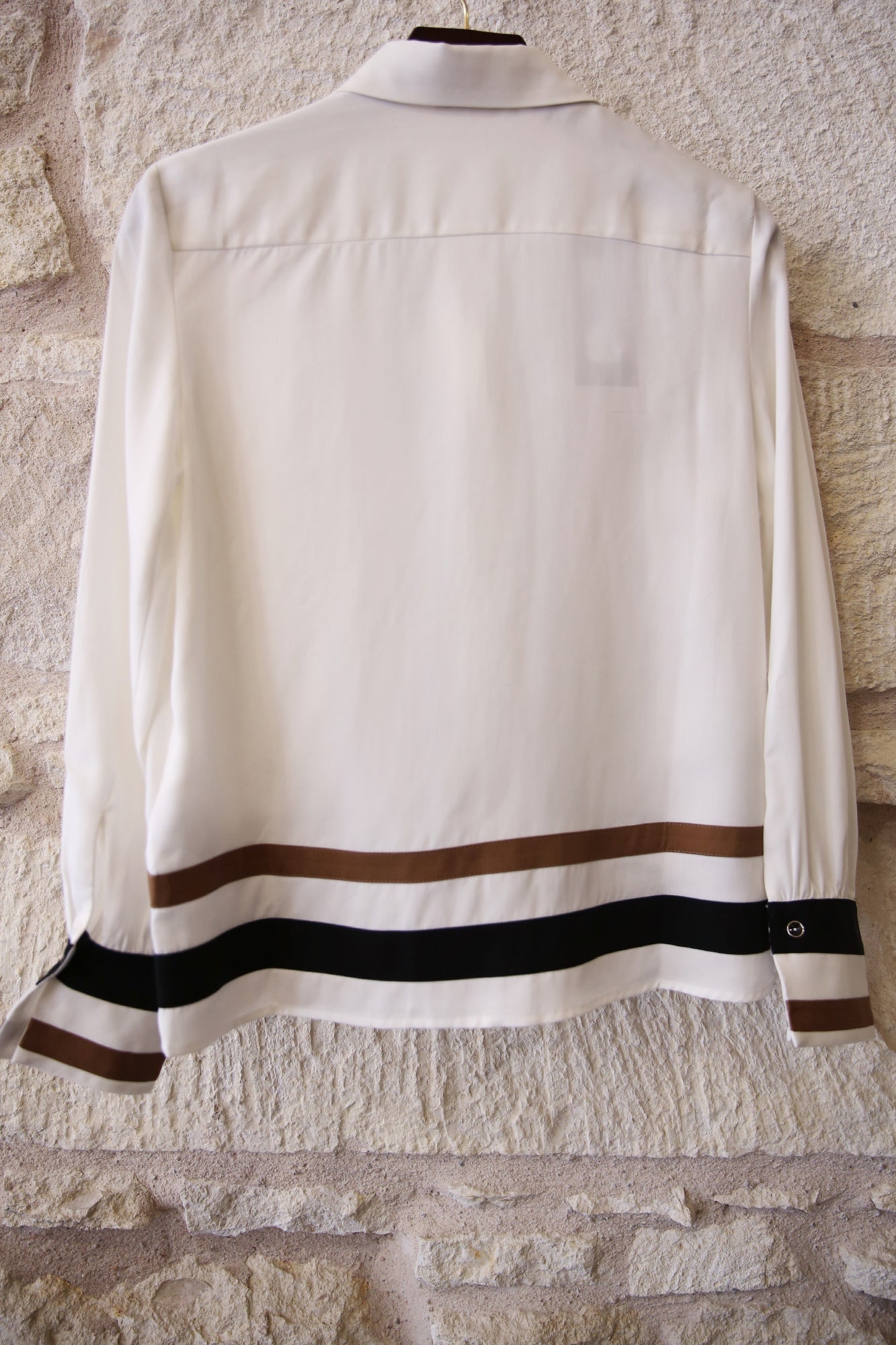 Shirt in Lyocell With Black and Camel Detail