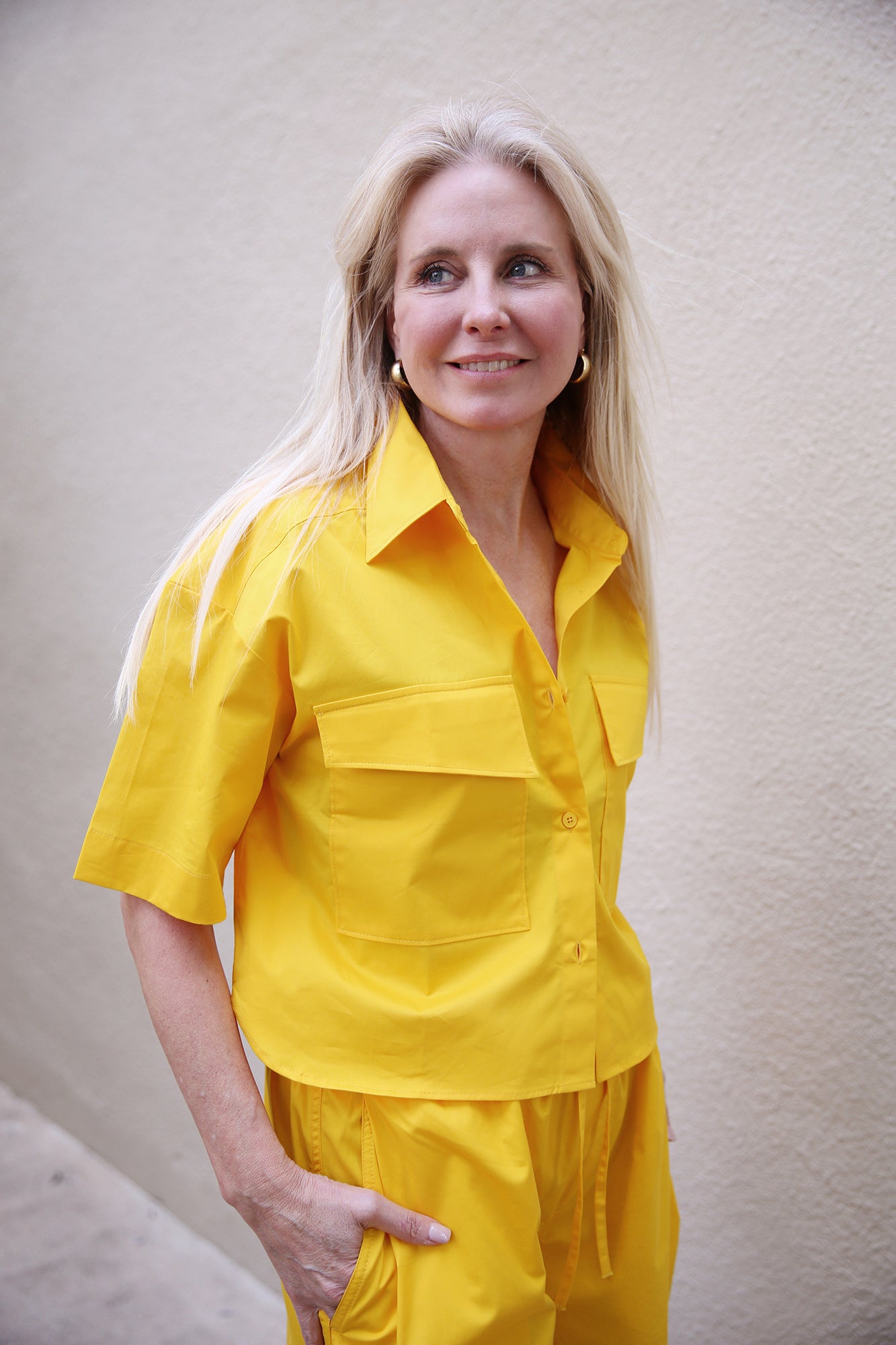 Short Utility Blouse in Cotton Poplin