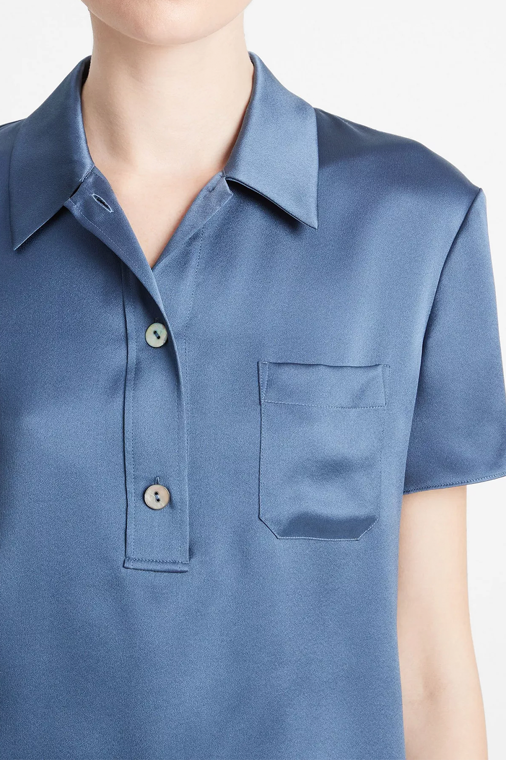 Silk Short-Sleeve Polo Shirt Riverbed