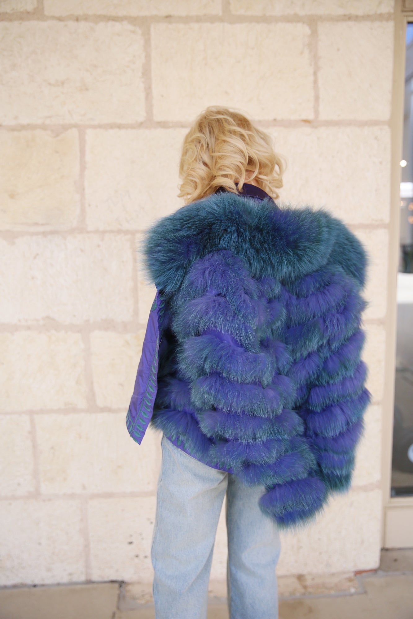 Silk Reversible Embroidered Genuine Fur Bomber Jacket