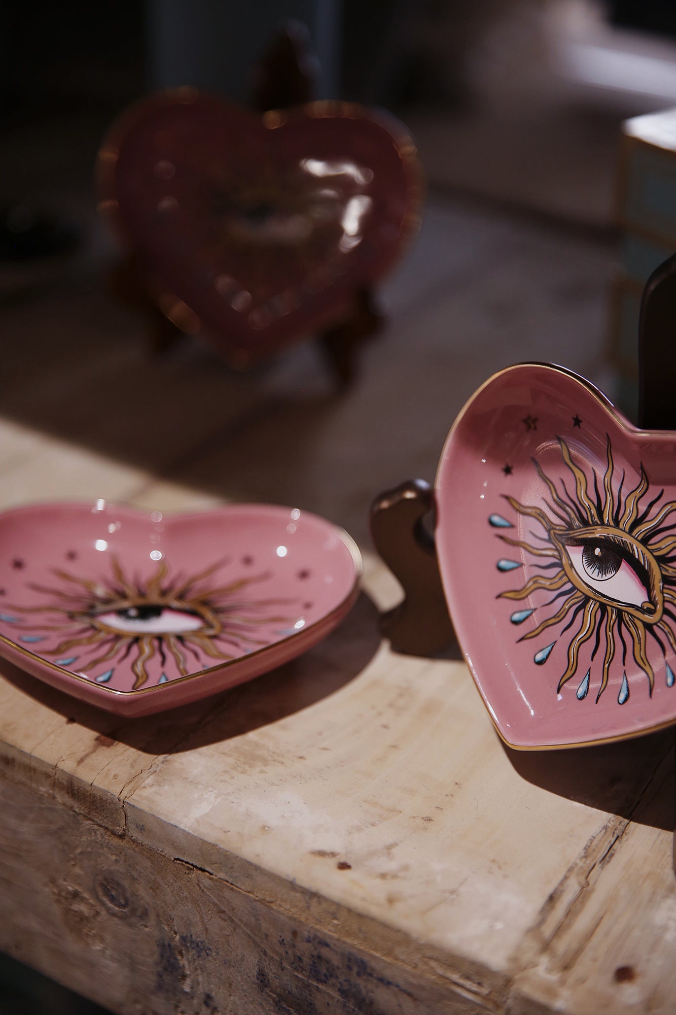 Pink Pop Art Eye Heart Dish