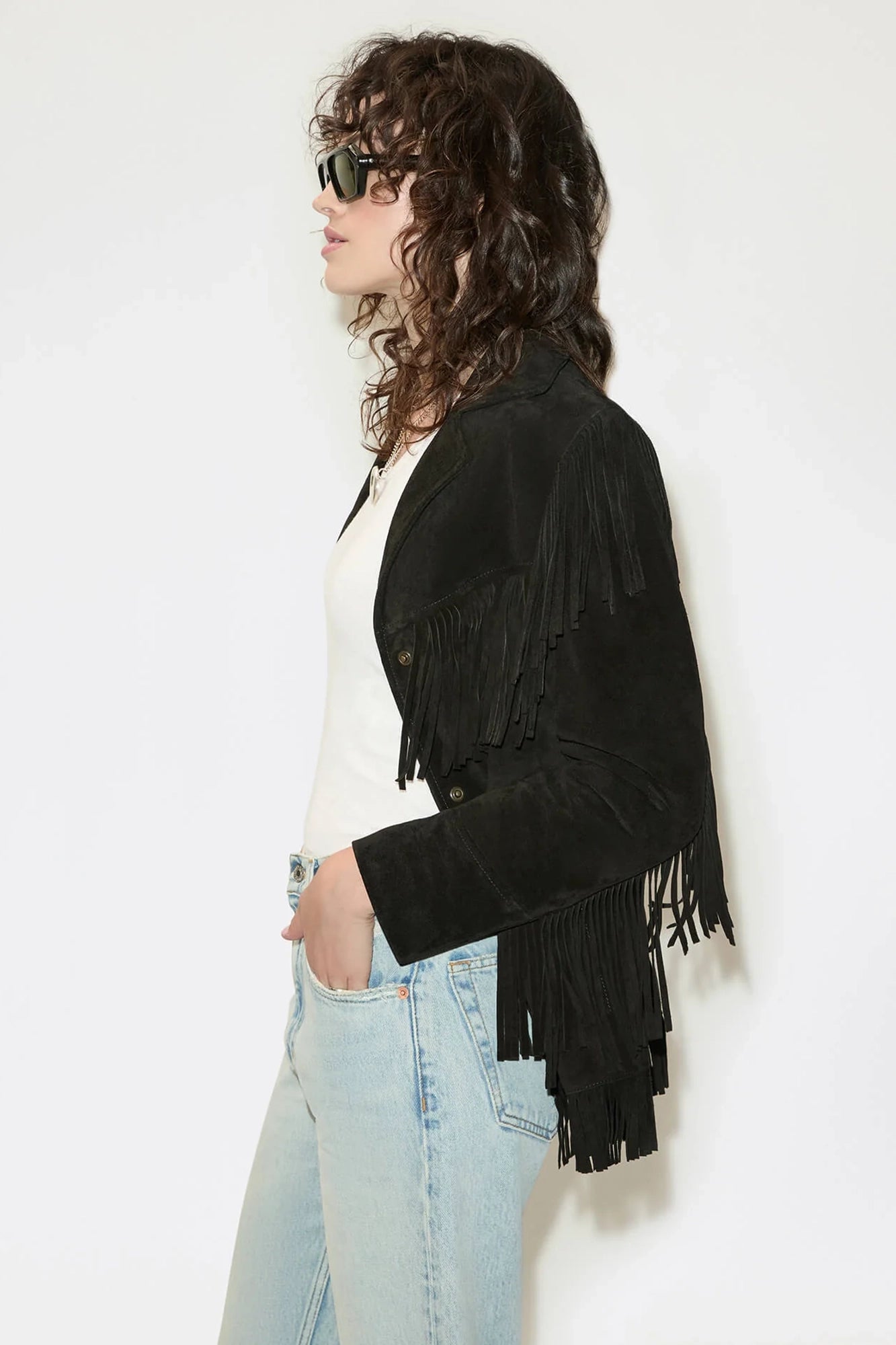 Suede Fringe Jacket