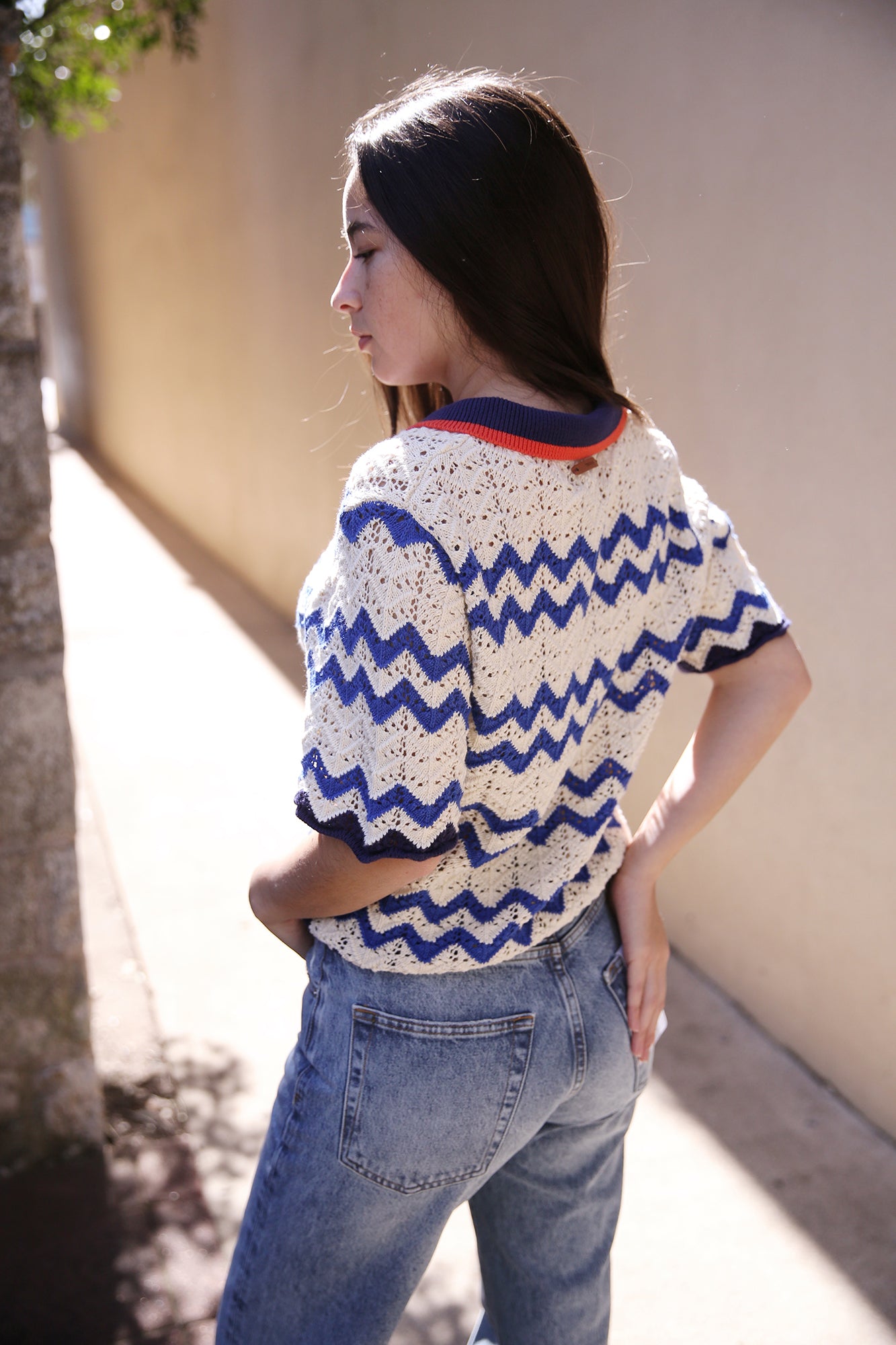 Paloma Cardigan Blue Stripe