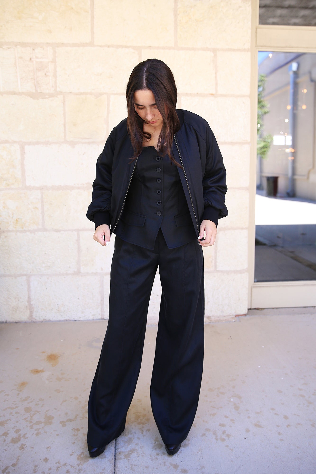 Talina Ruched Sleeves Jacket Noir