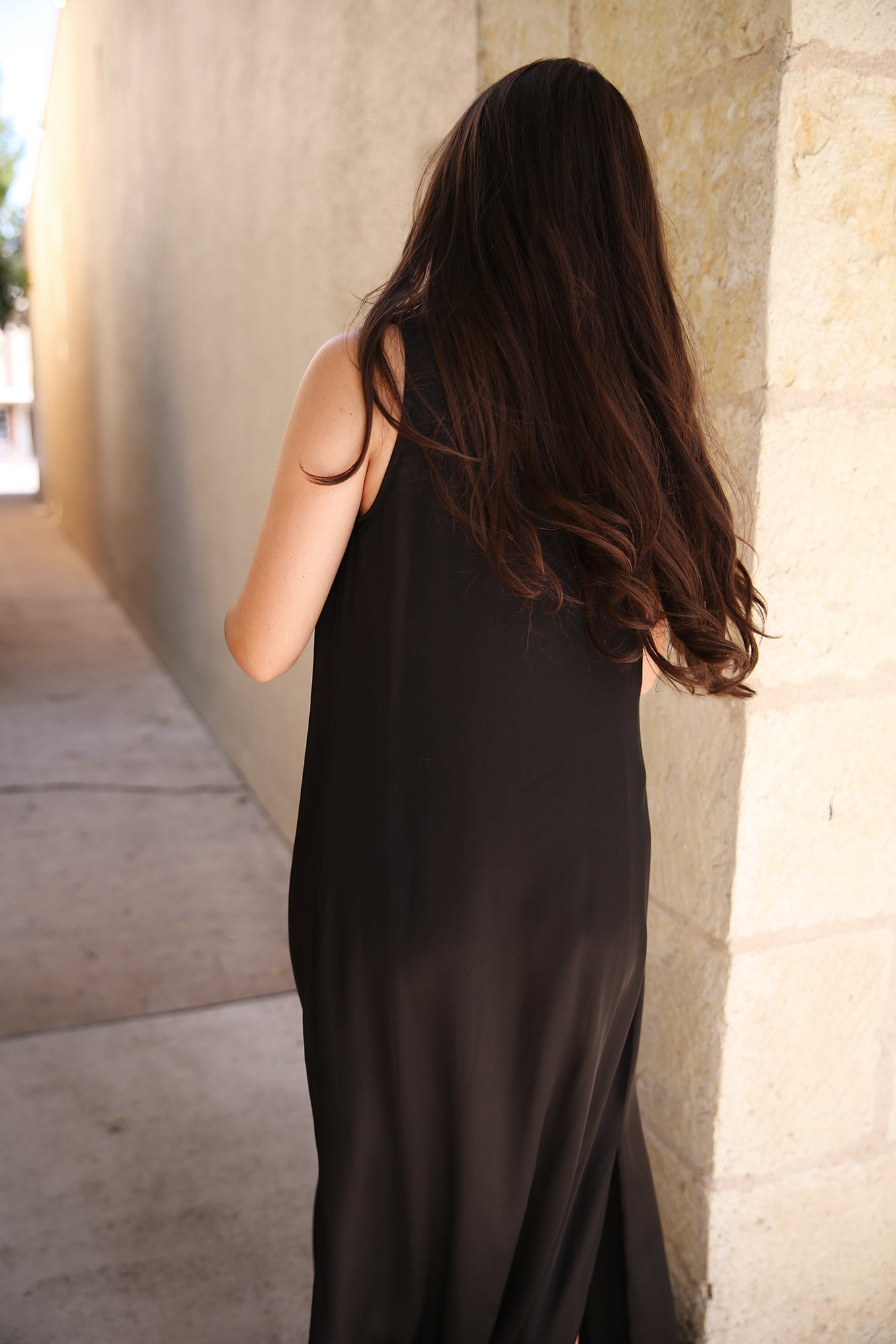 Tessa High Neck Sleeveless Maxi Dress Black