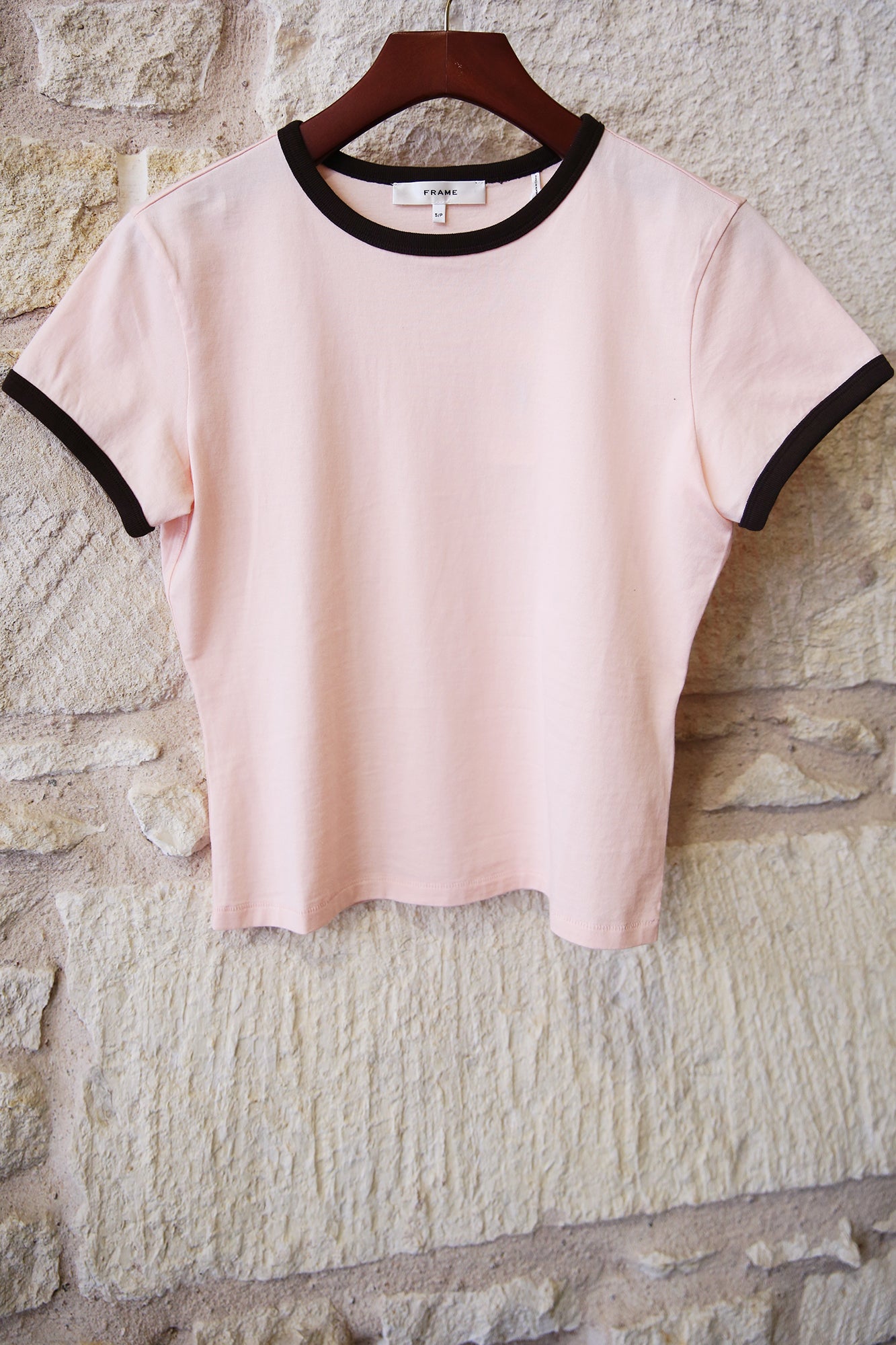 The Ringer Baby Tee in Light Pastel Pink
