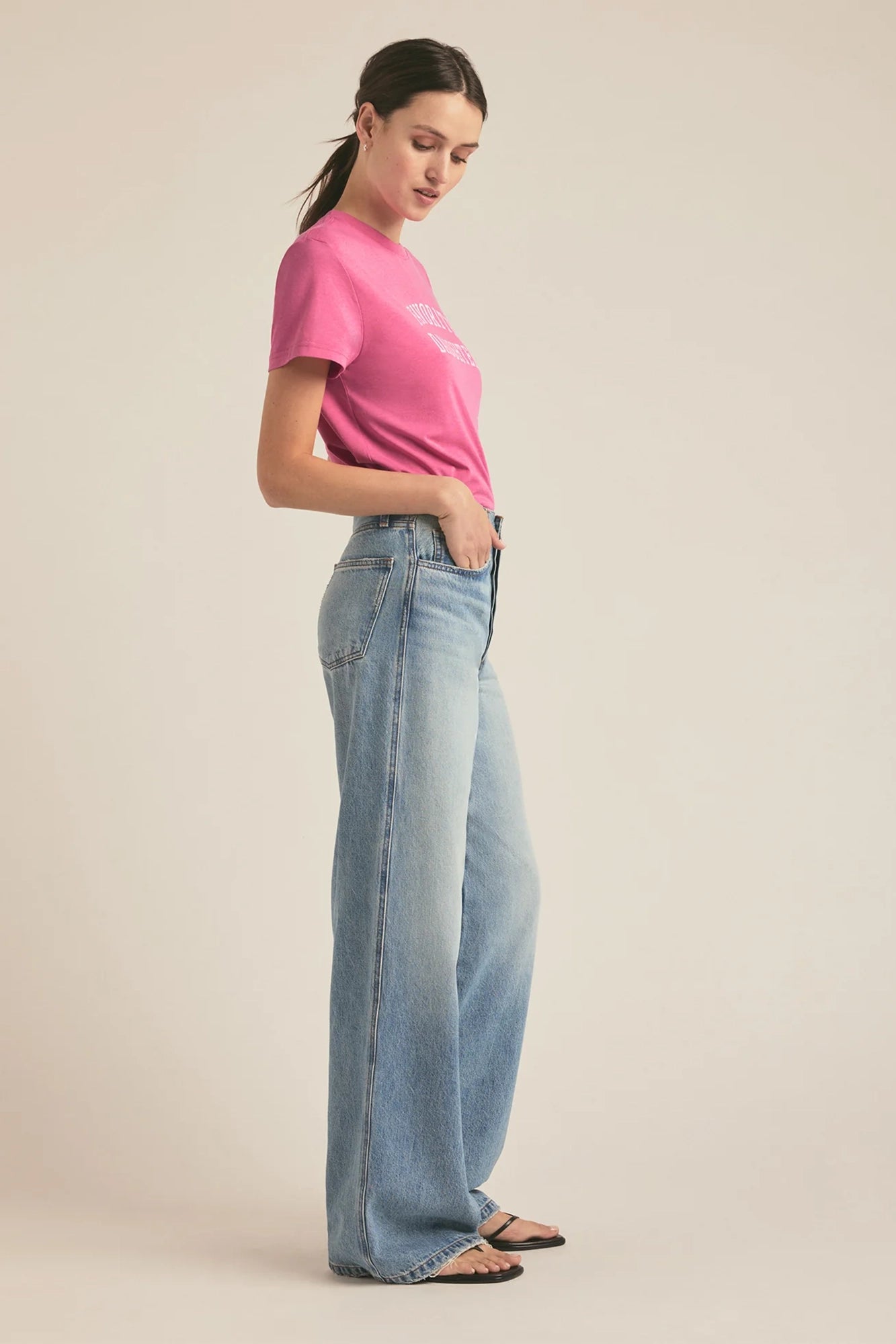 The Cropped Collegiate Tee Deep Rose