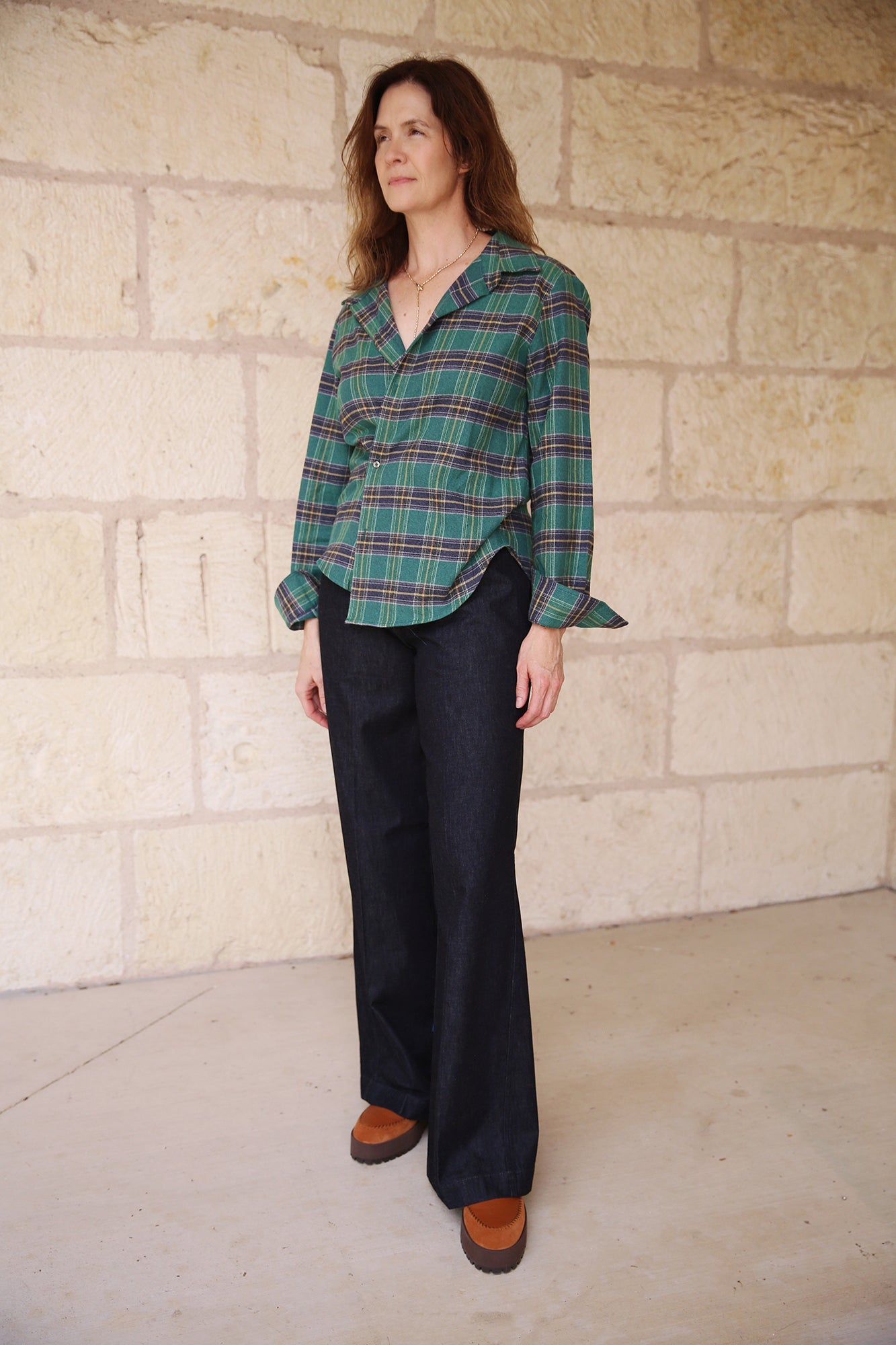 The Fitted Shirt Japanese Flannel Green Plaid