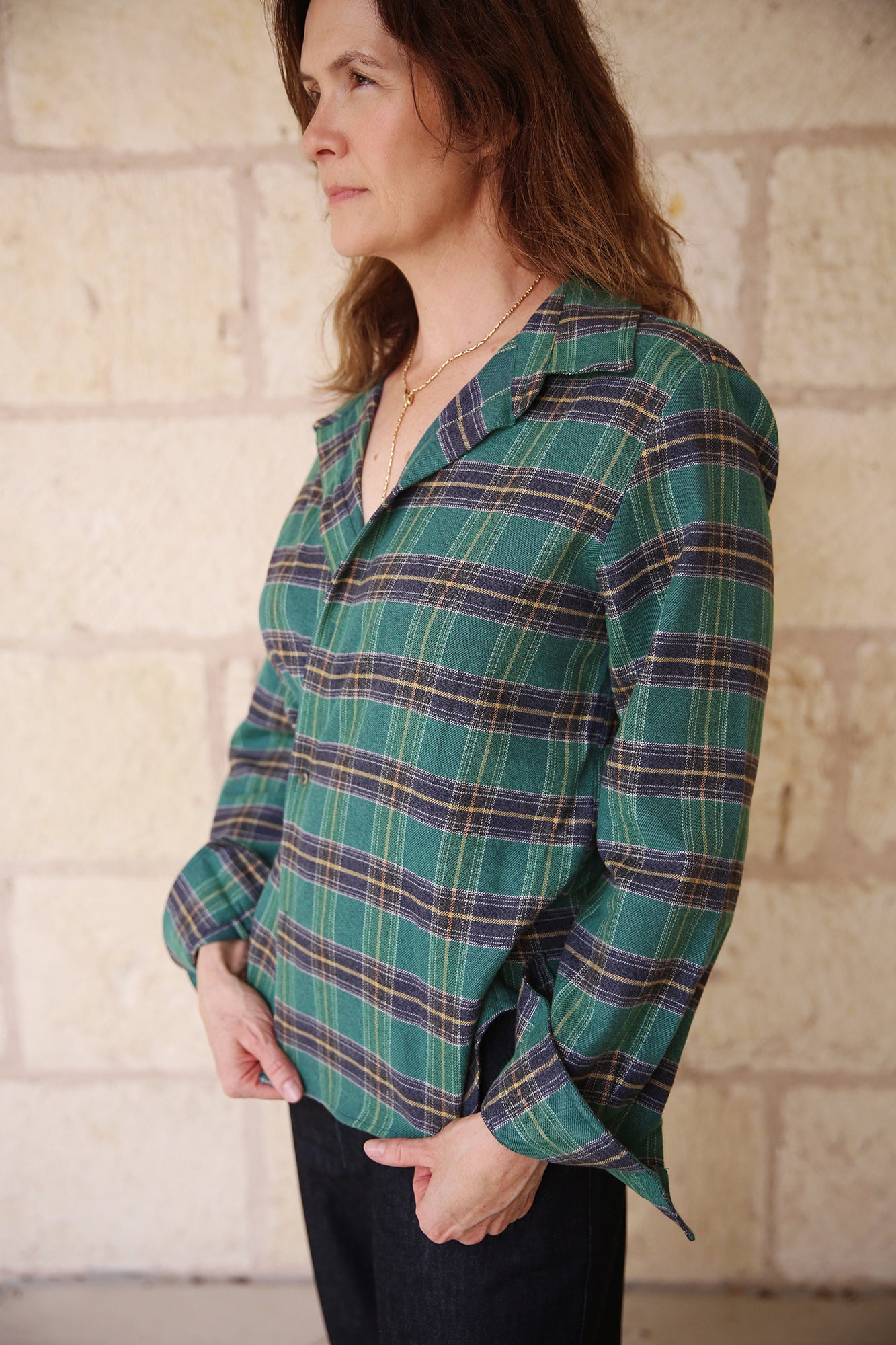 The Fitted Shirt Japanese Flannel Green Plaid
