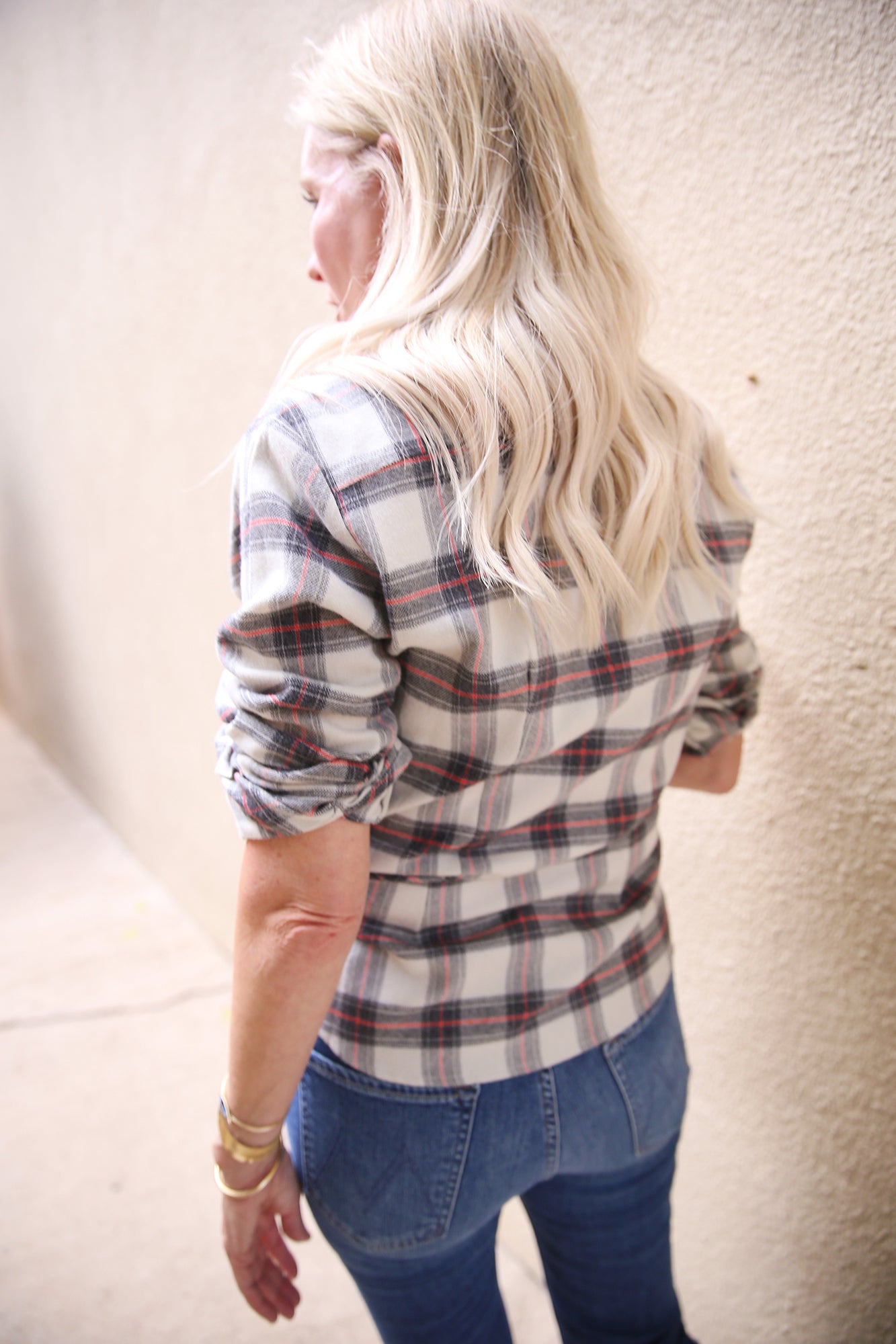 The Fitted Shirt Japanese Flannel White Plaid