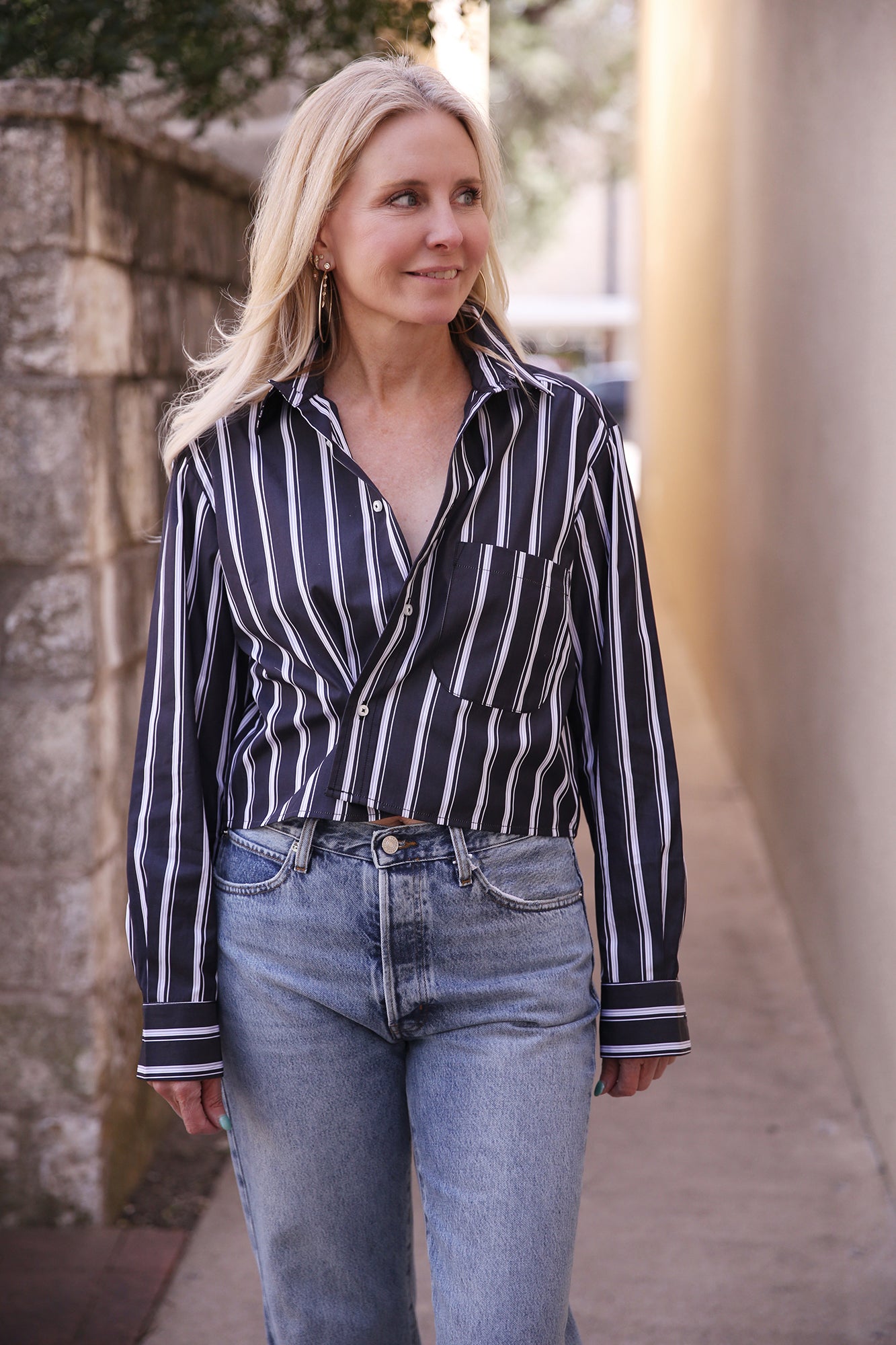 The SHORTY Shirt 100% Egyptian Cotton Shadow Stripe