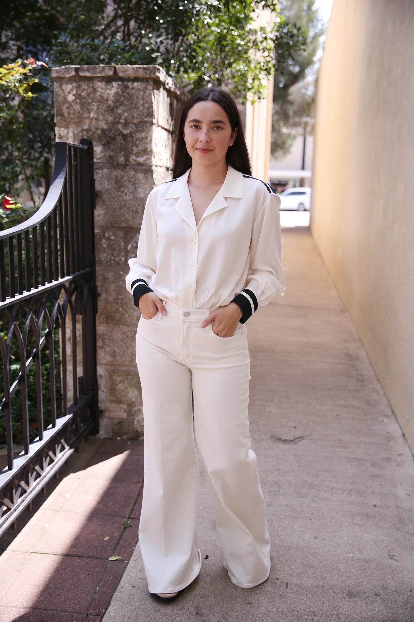 The Silk Pajama Shirt Alabaster Multi