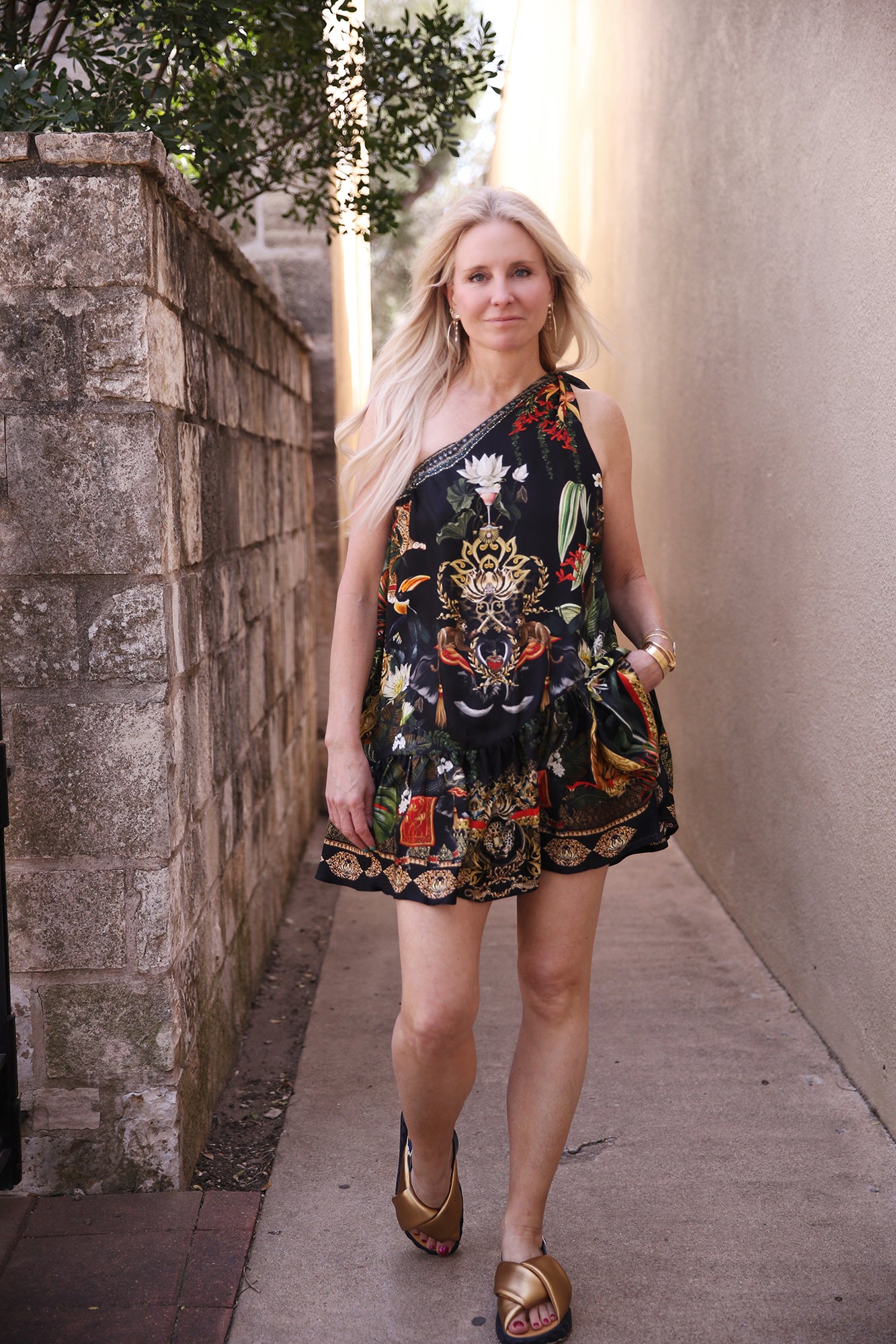 Tie One Shoulder Short Dress Ready For My Welcome Drink