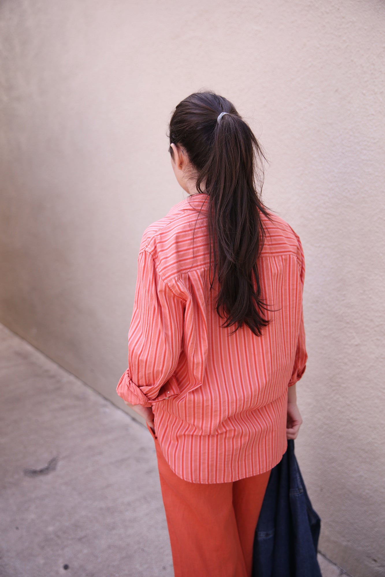Blake Oversized Shirt Terracotta Stripe