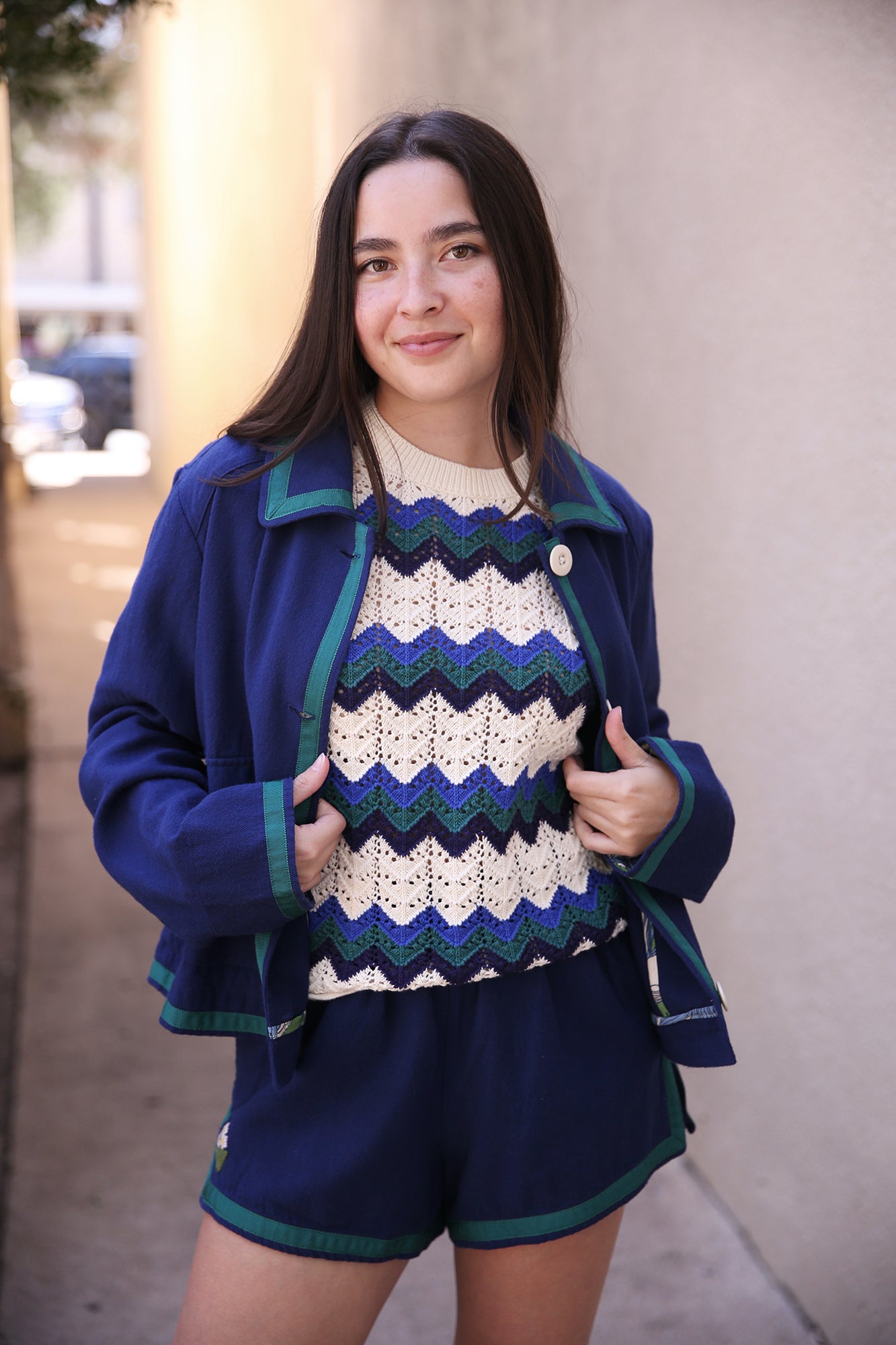 Jules Sweater T-Shirt Teal Stripe