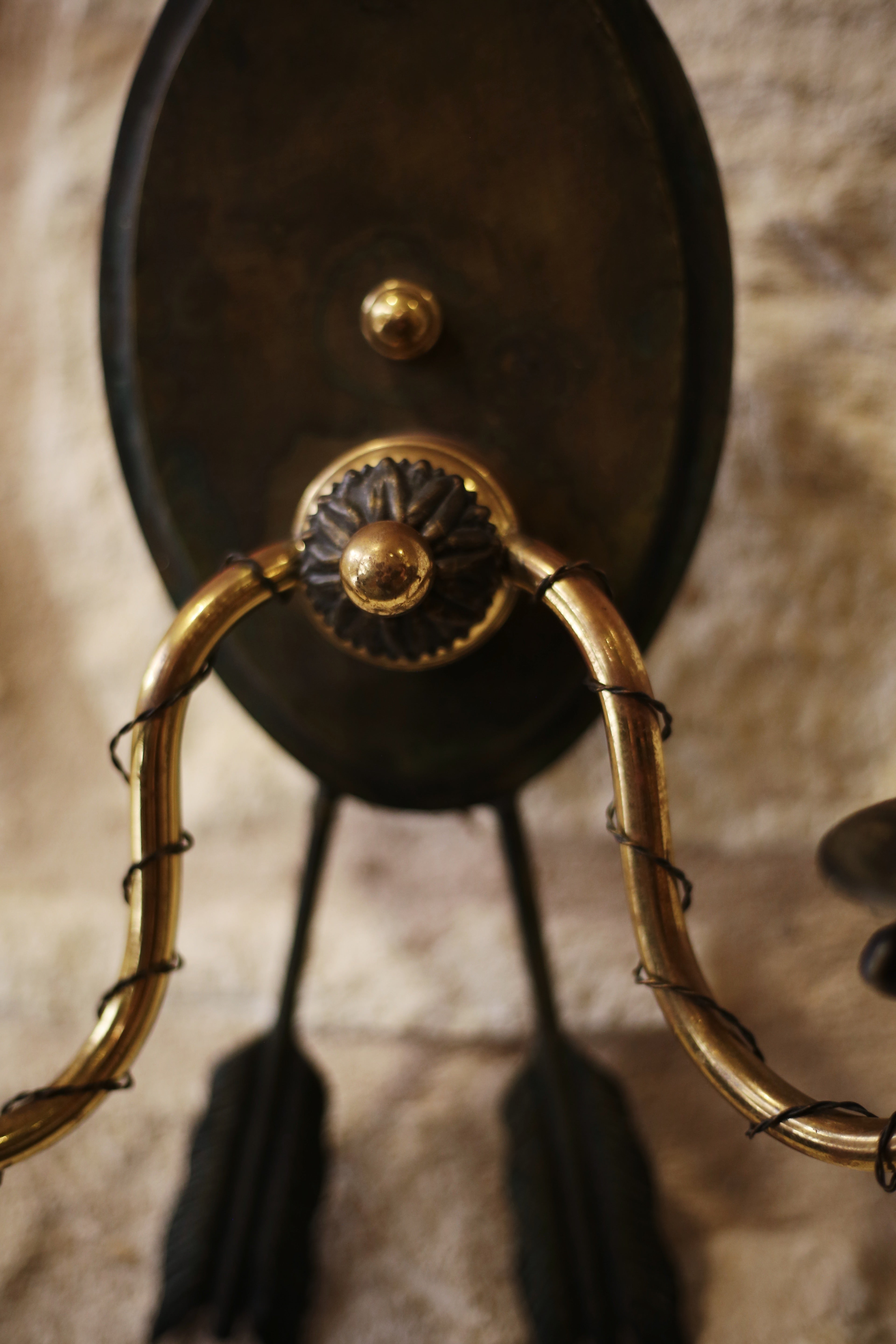 PAIR Vintage Bronze Arrow Sconces
