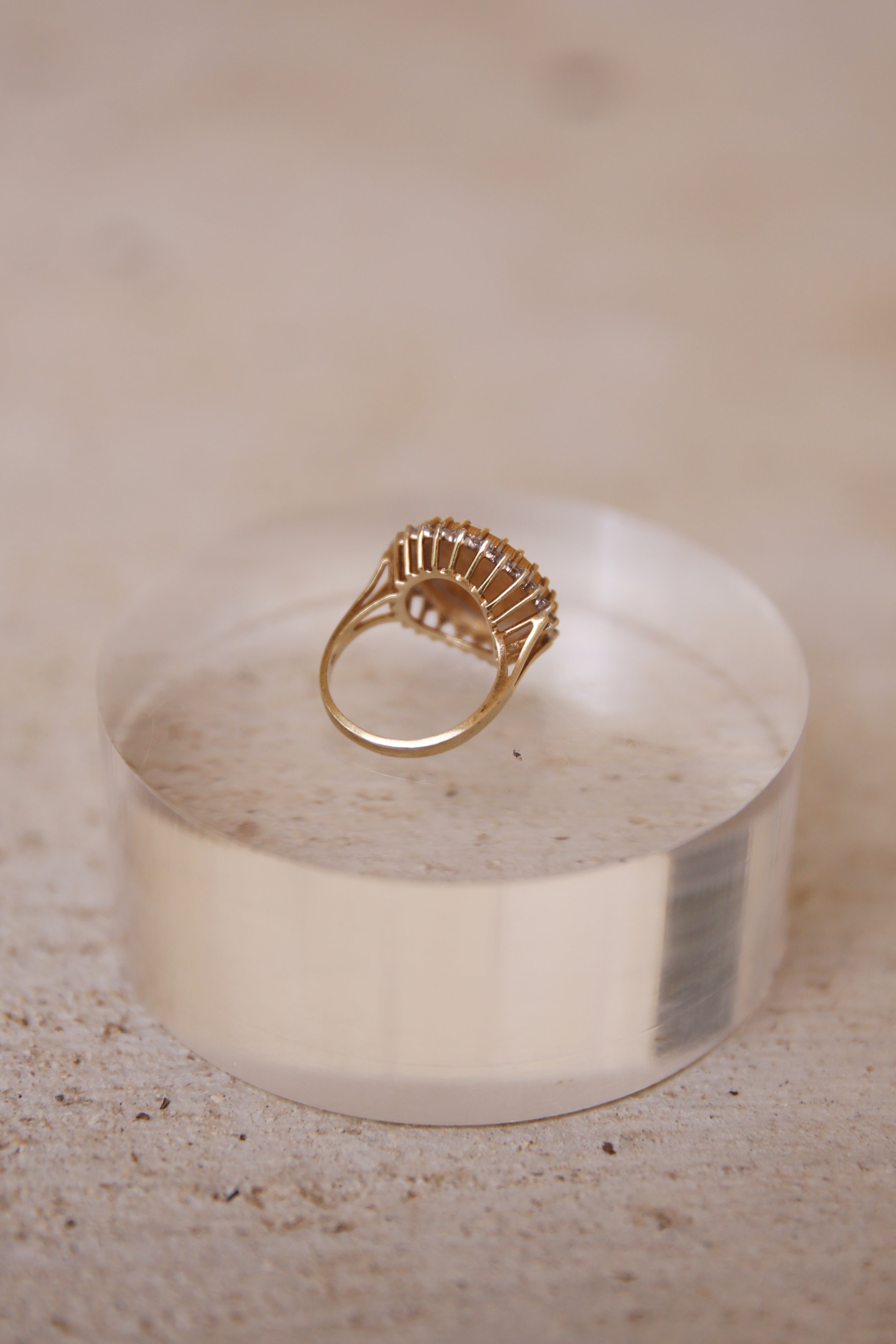 Coin Ring with Diamonds