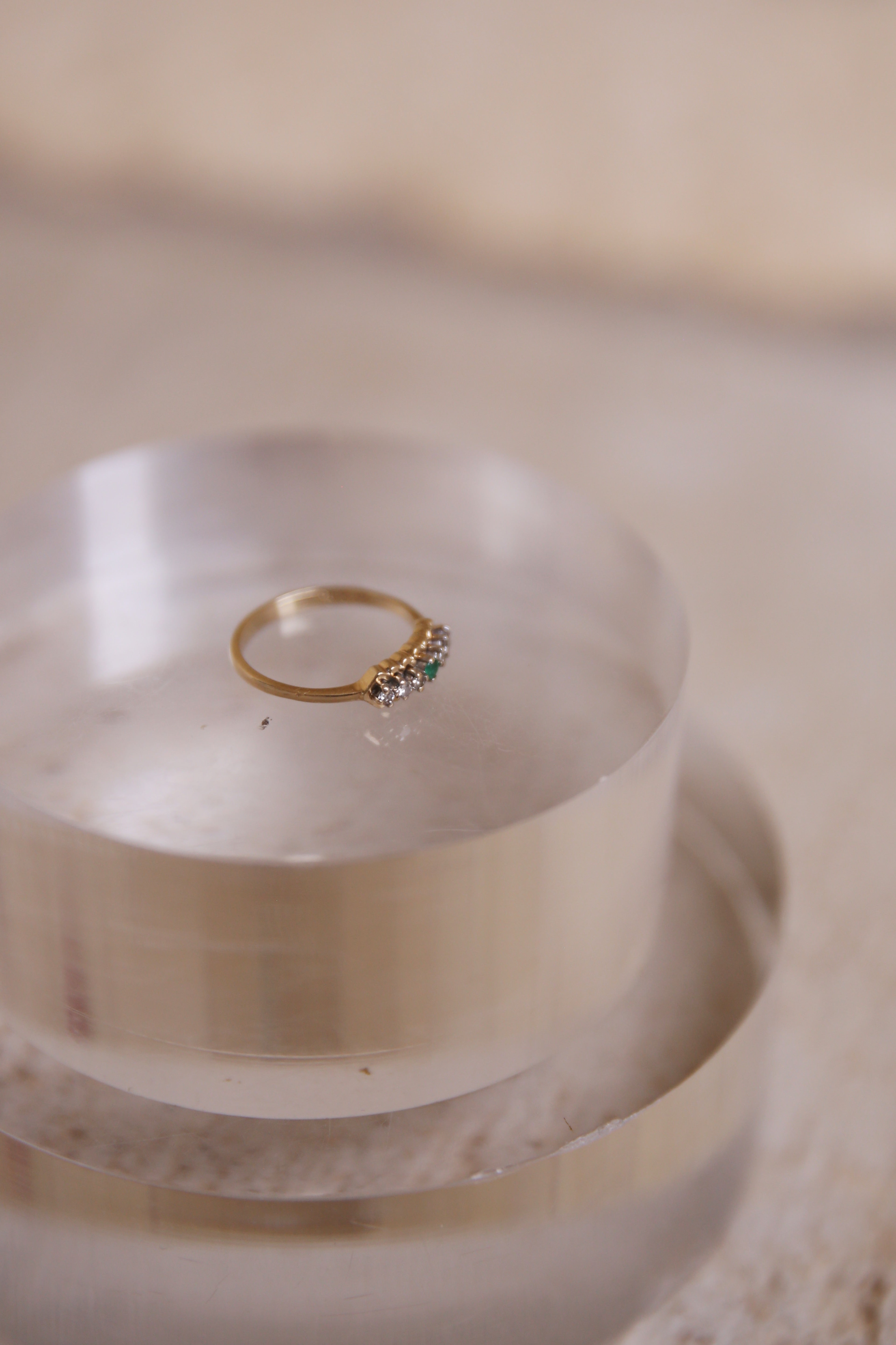Stacker Diamond Emerald Ring