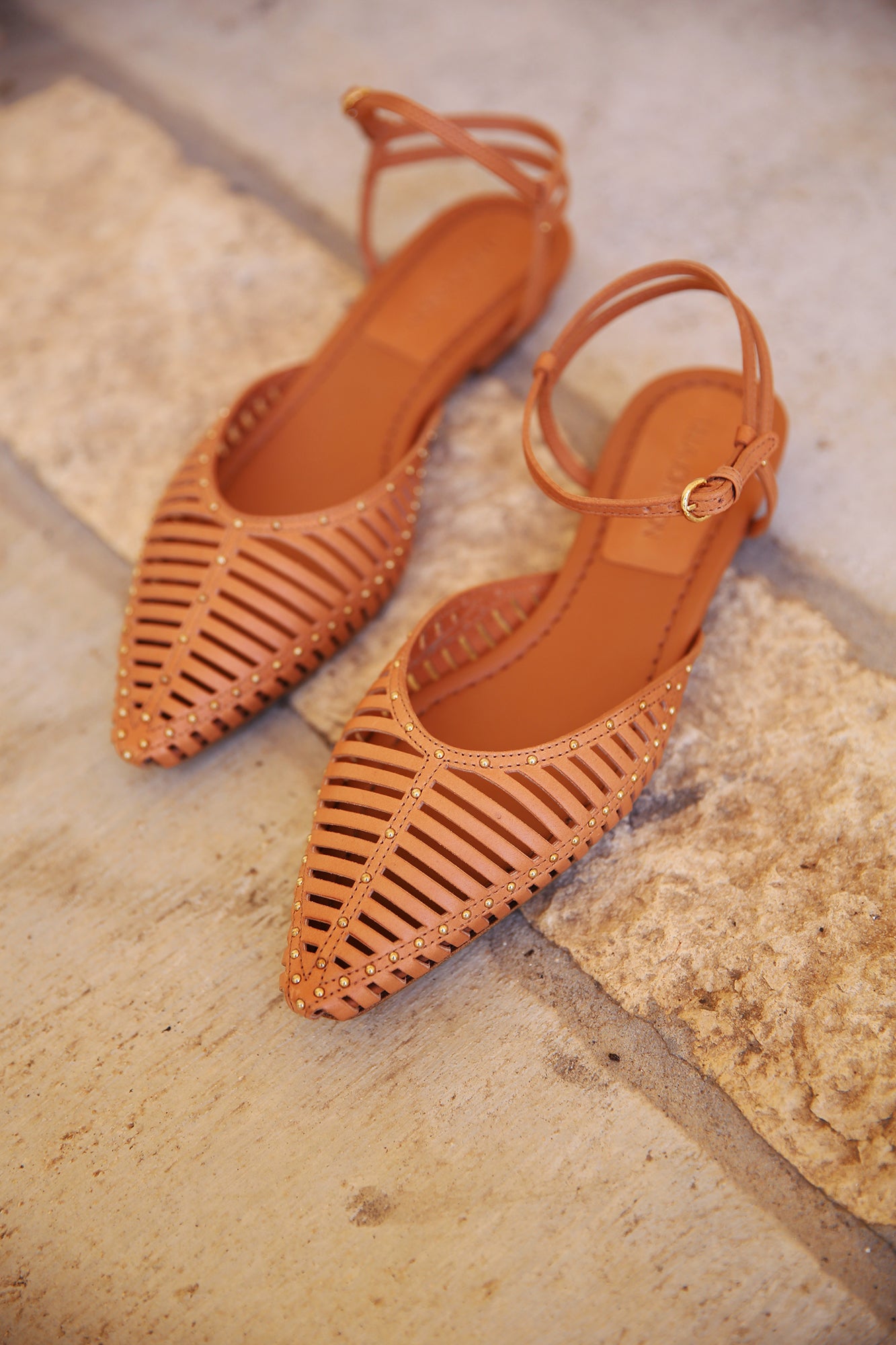 Violetta Cage Flat Pecan Brown