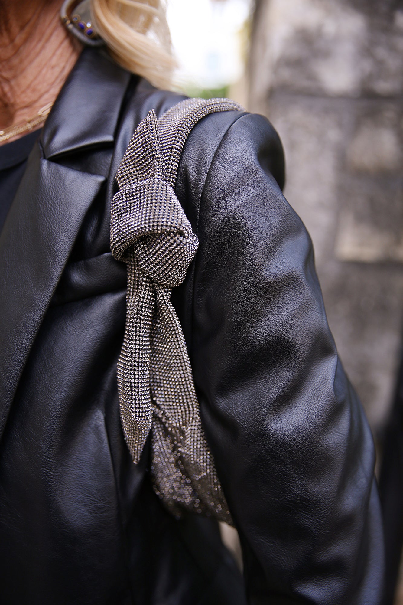 Waverly Crystal Mesh Mini Hobo Gun Metal