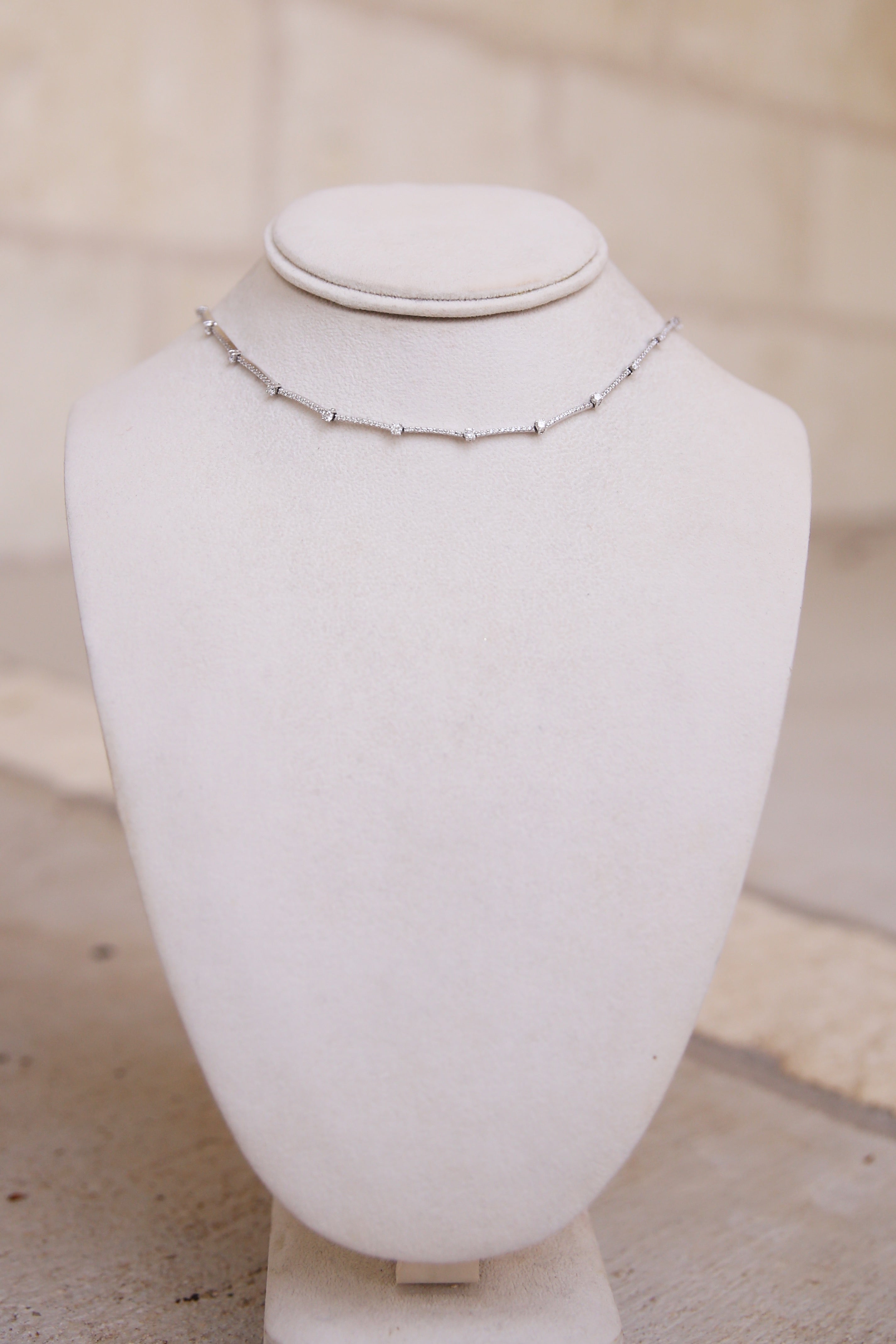 White Gold Diamond Tennis Necklace
