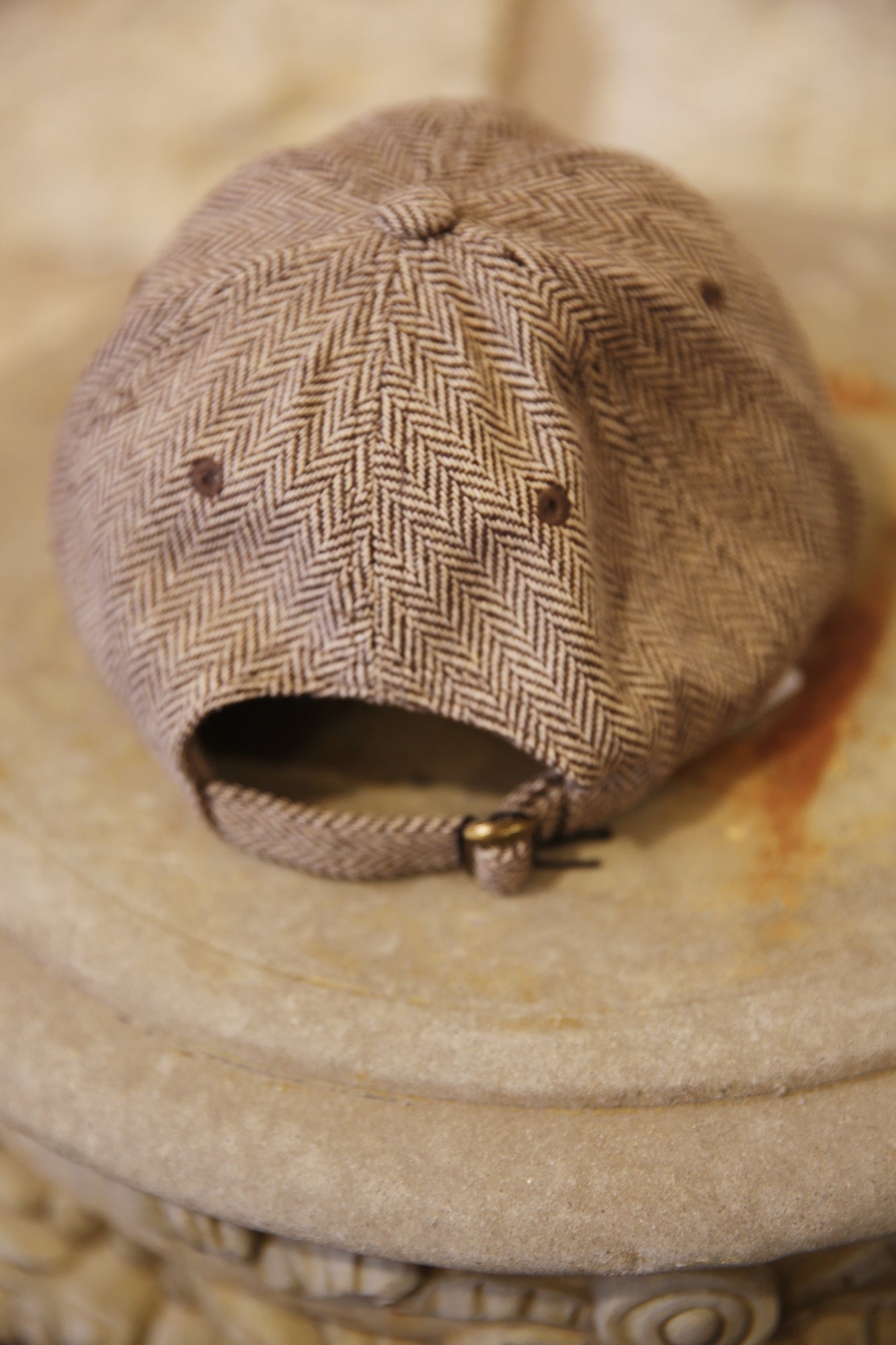 Wool Baseball Hat Taupe w/Super Red Embroidered Ciao